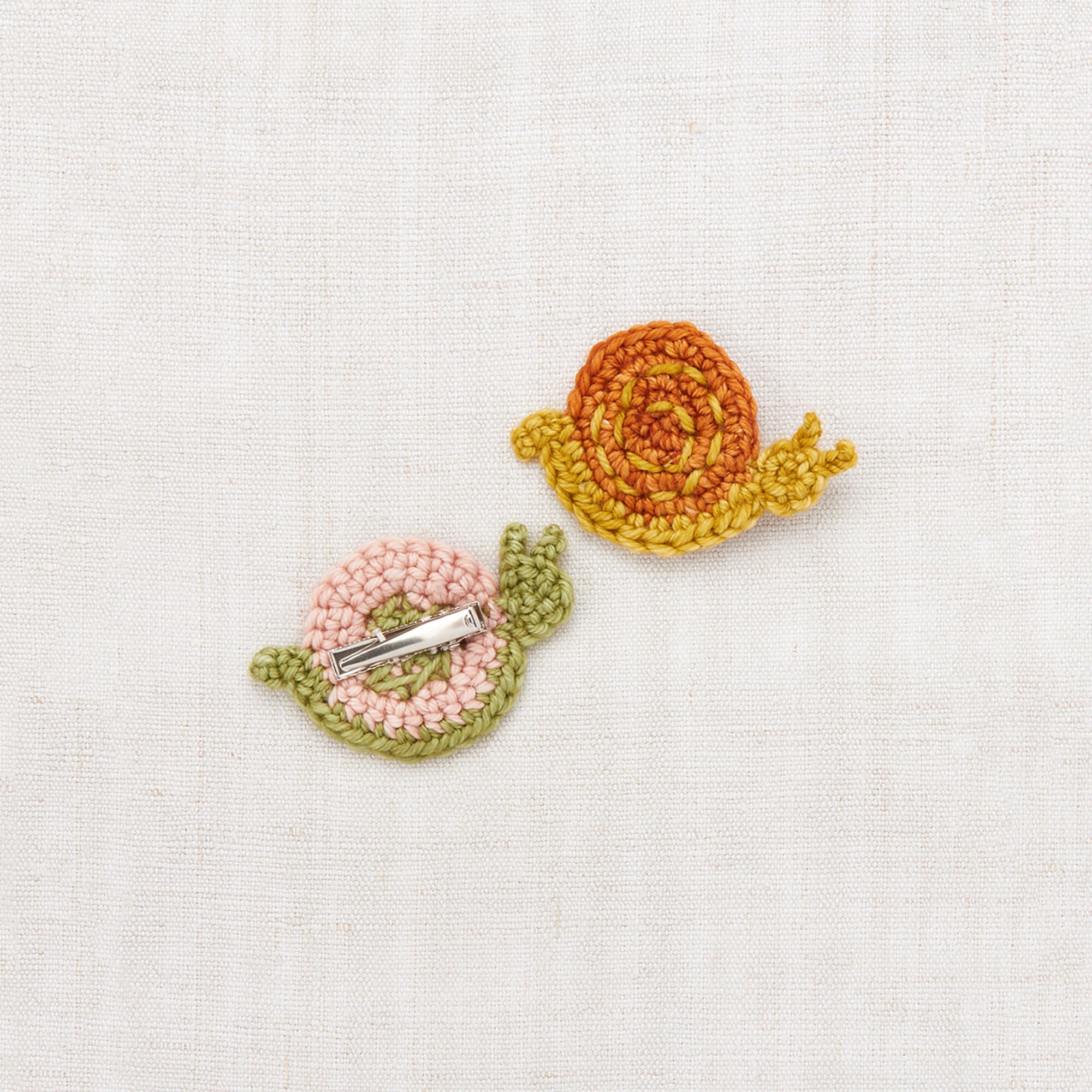 Girls Pink Snail Hair Clips