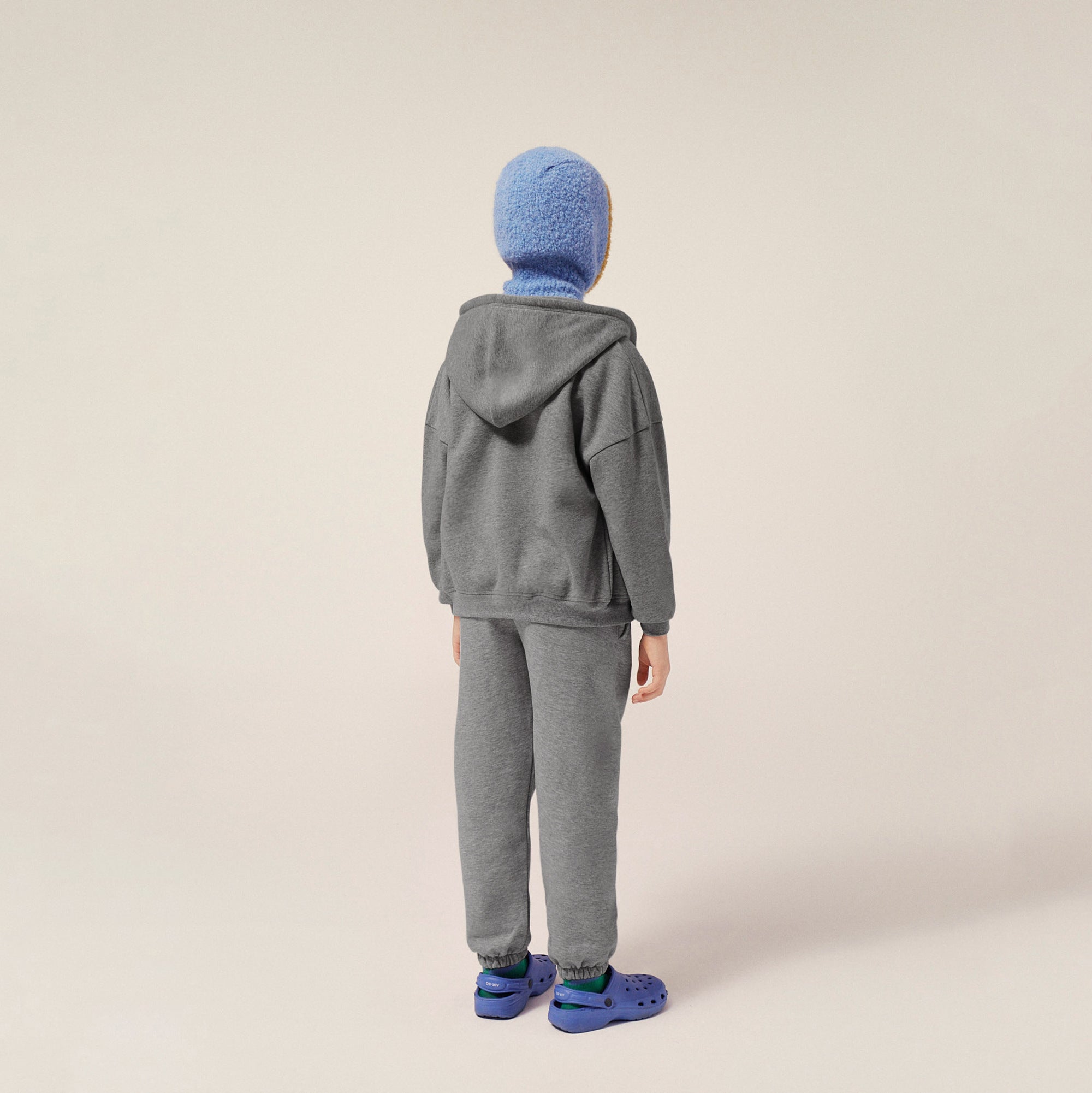 Boys & Girls Grey Cotton Zip-Up Top