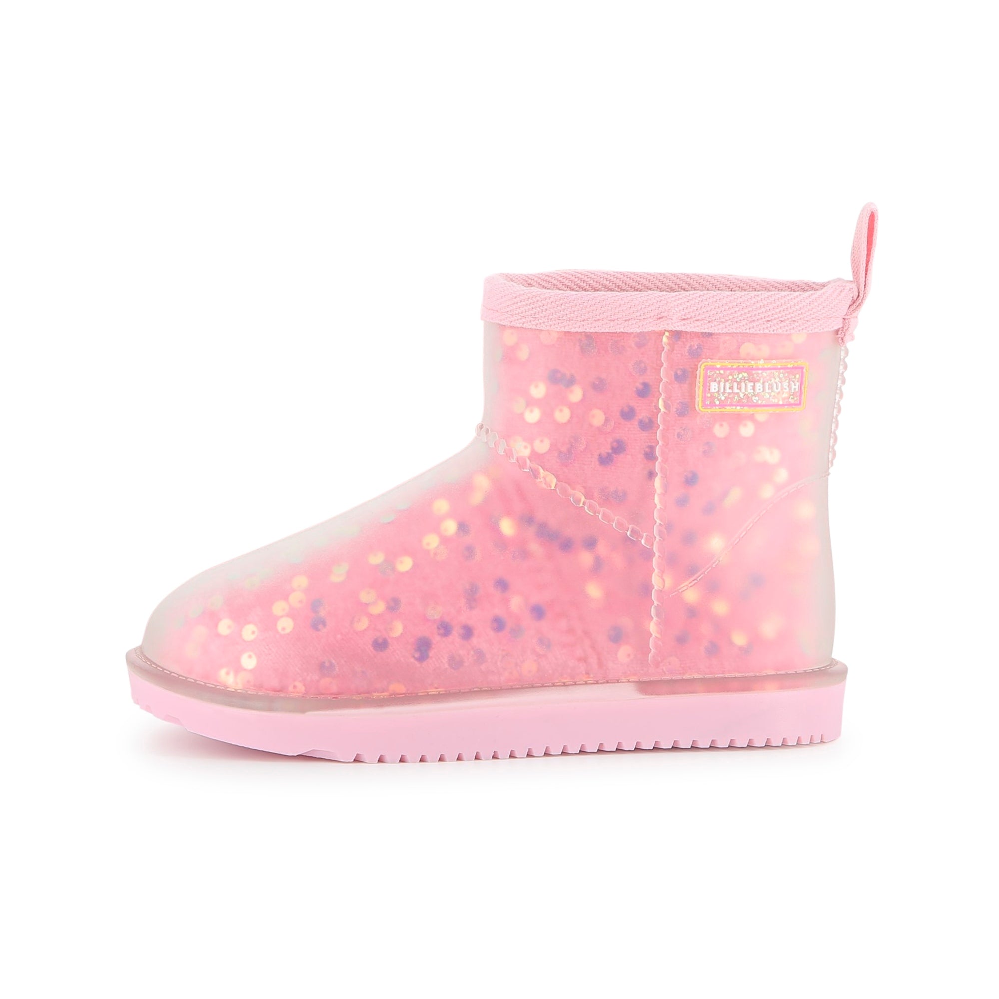Girls Pink Sequins Boots