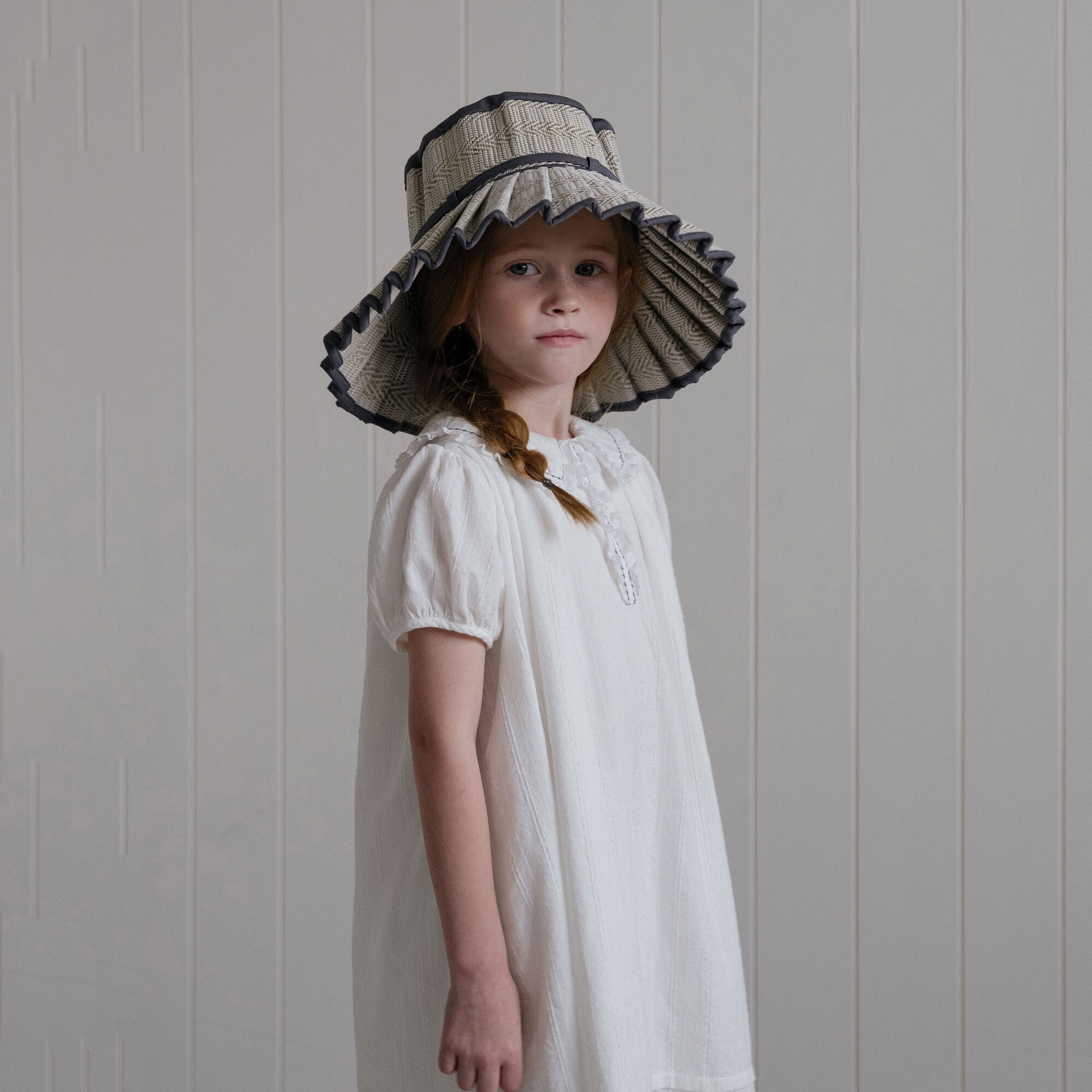 Girls White Cotton Dress