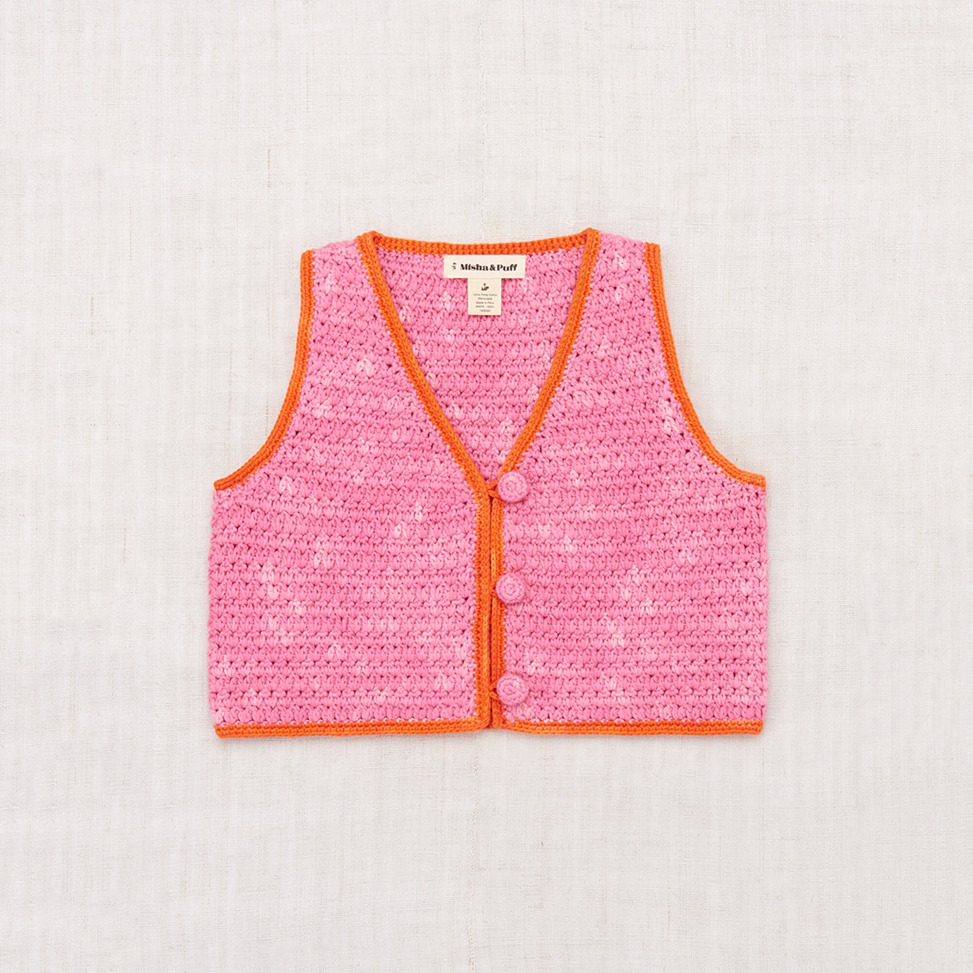 Girls Pink Cotton Gilet