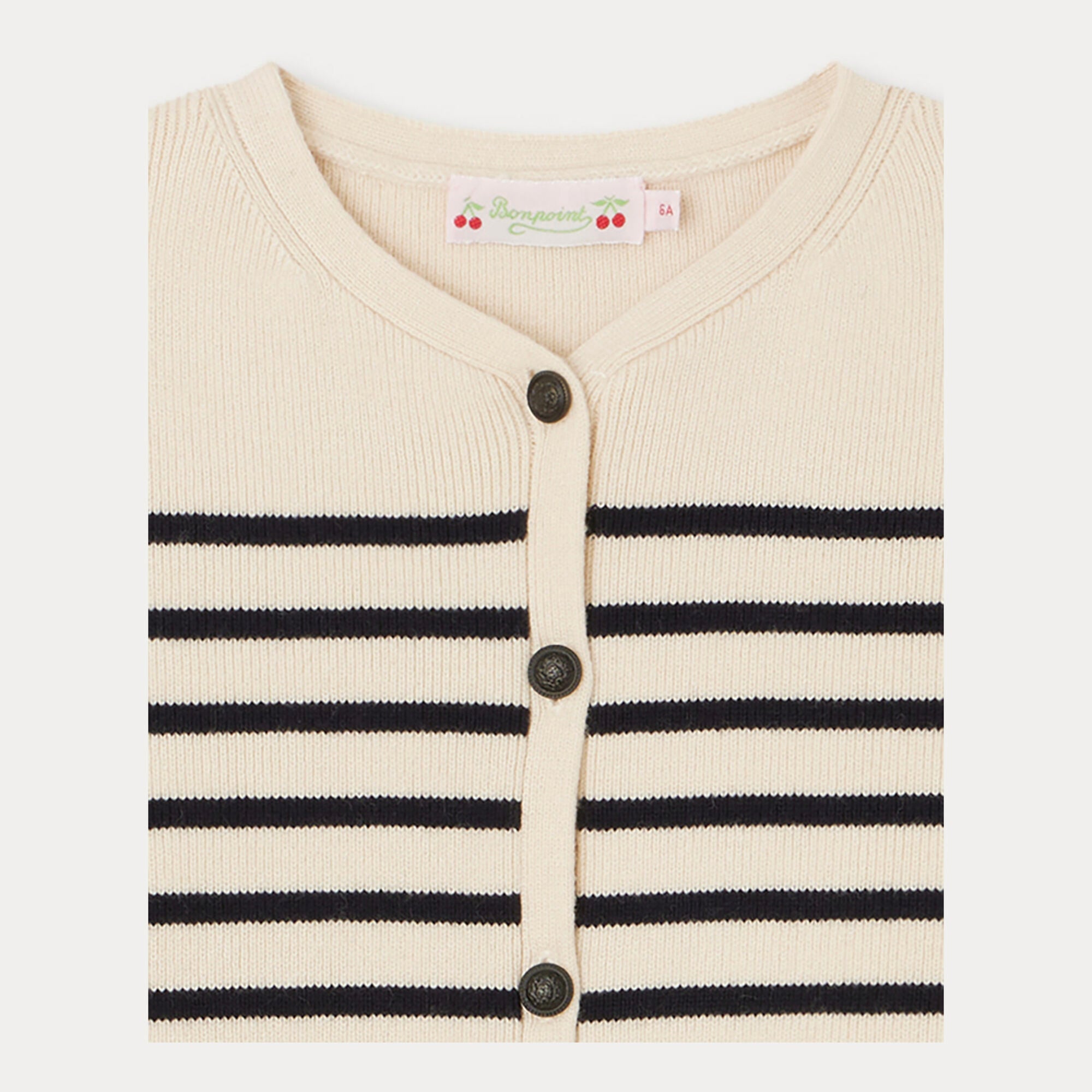 Girls Black Stripes Wool Cardigan