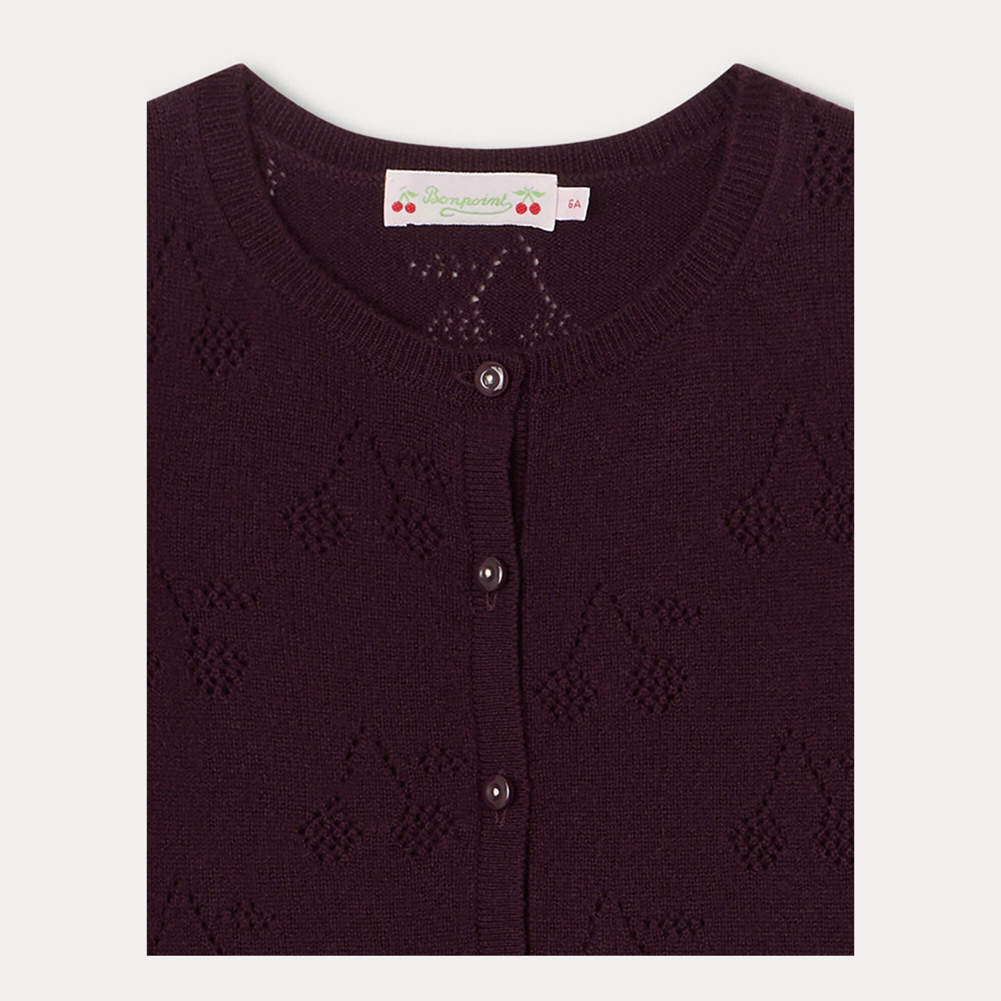Girls Dark Purple Cashmere Cardigan
