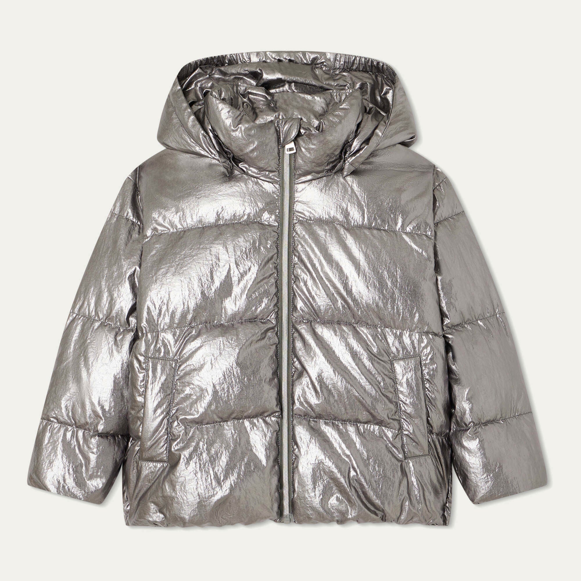 Girls Silver Padded Jacket