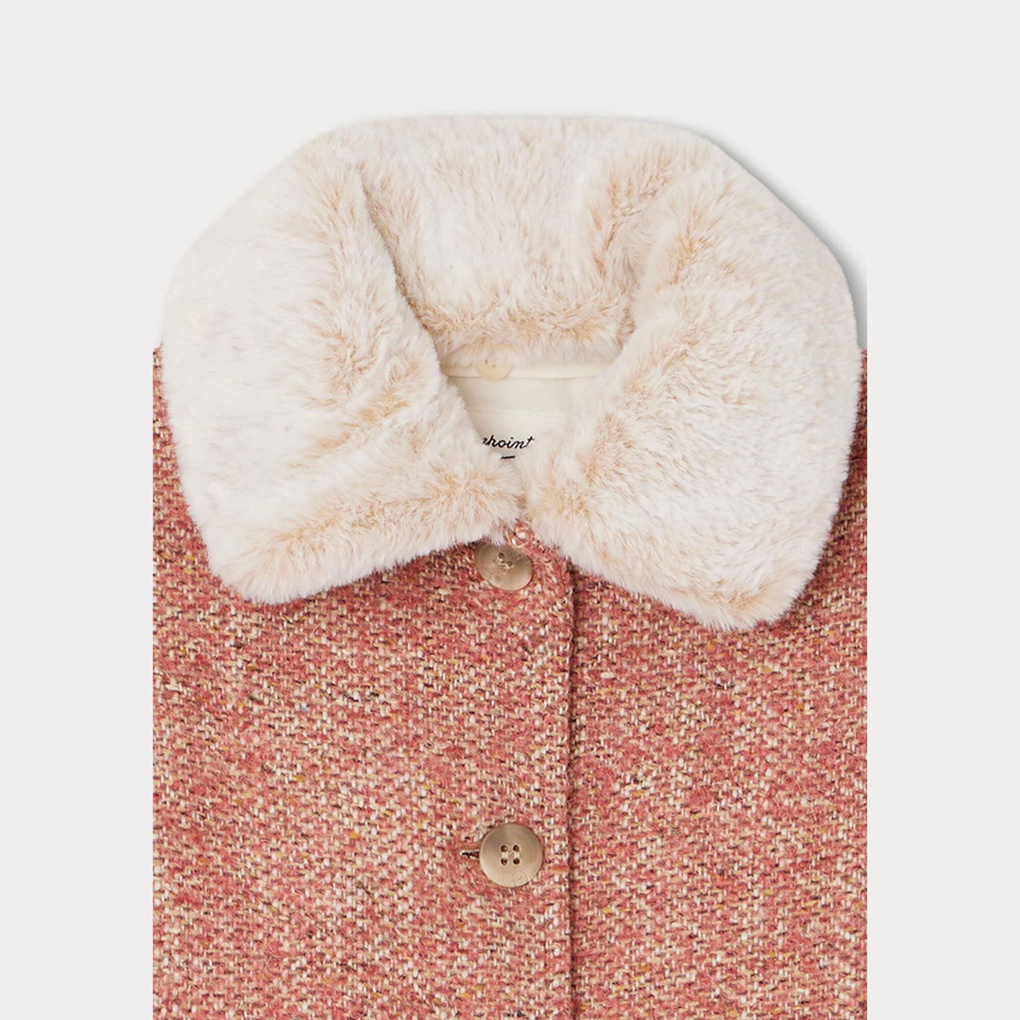 Girls Pink Wool Coat