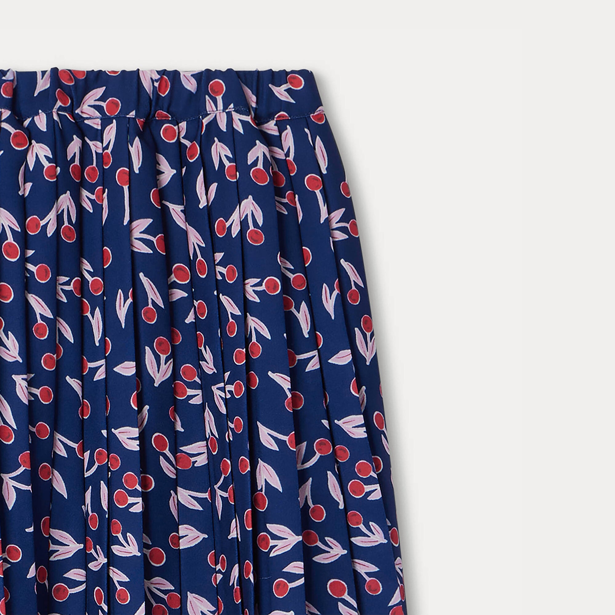 Girls Navy Cherry Skirt