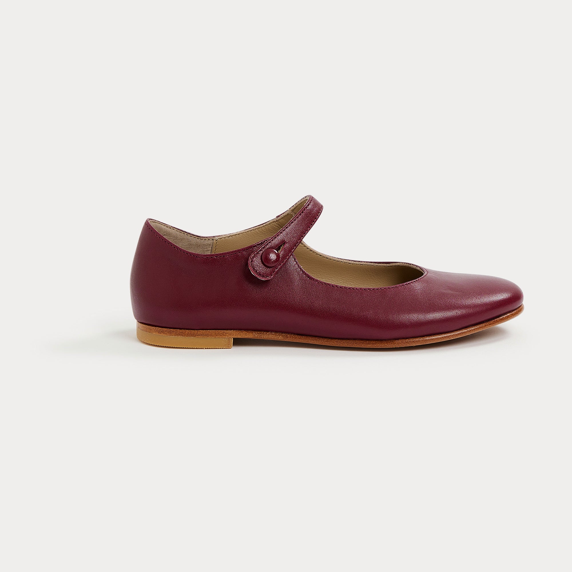 Girls Wine Red Flat Shoes