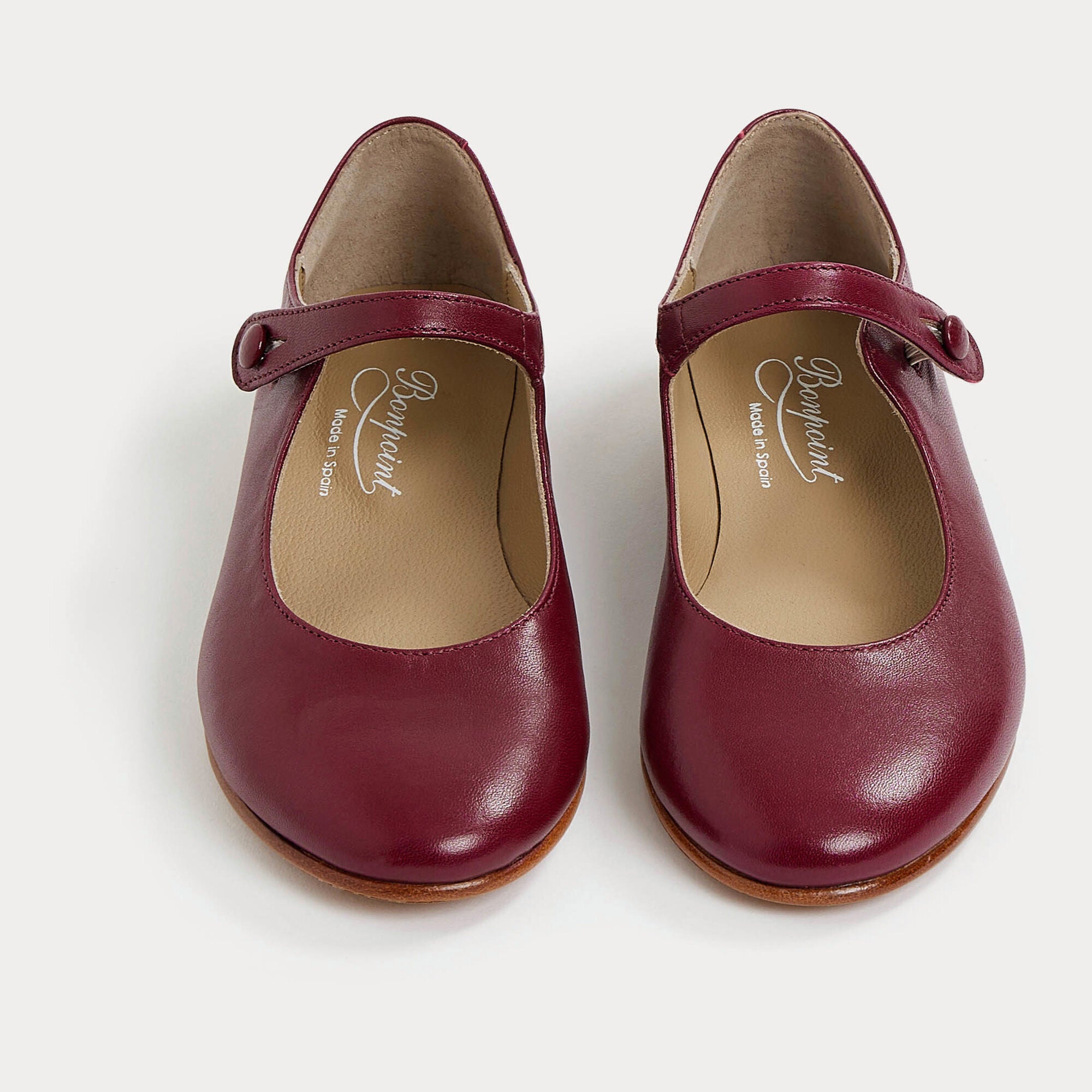 Girls Wine Red Flat Shoes