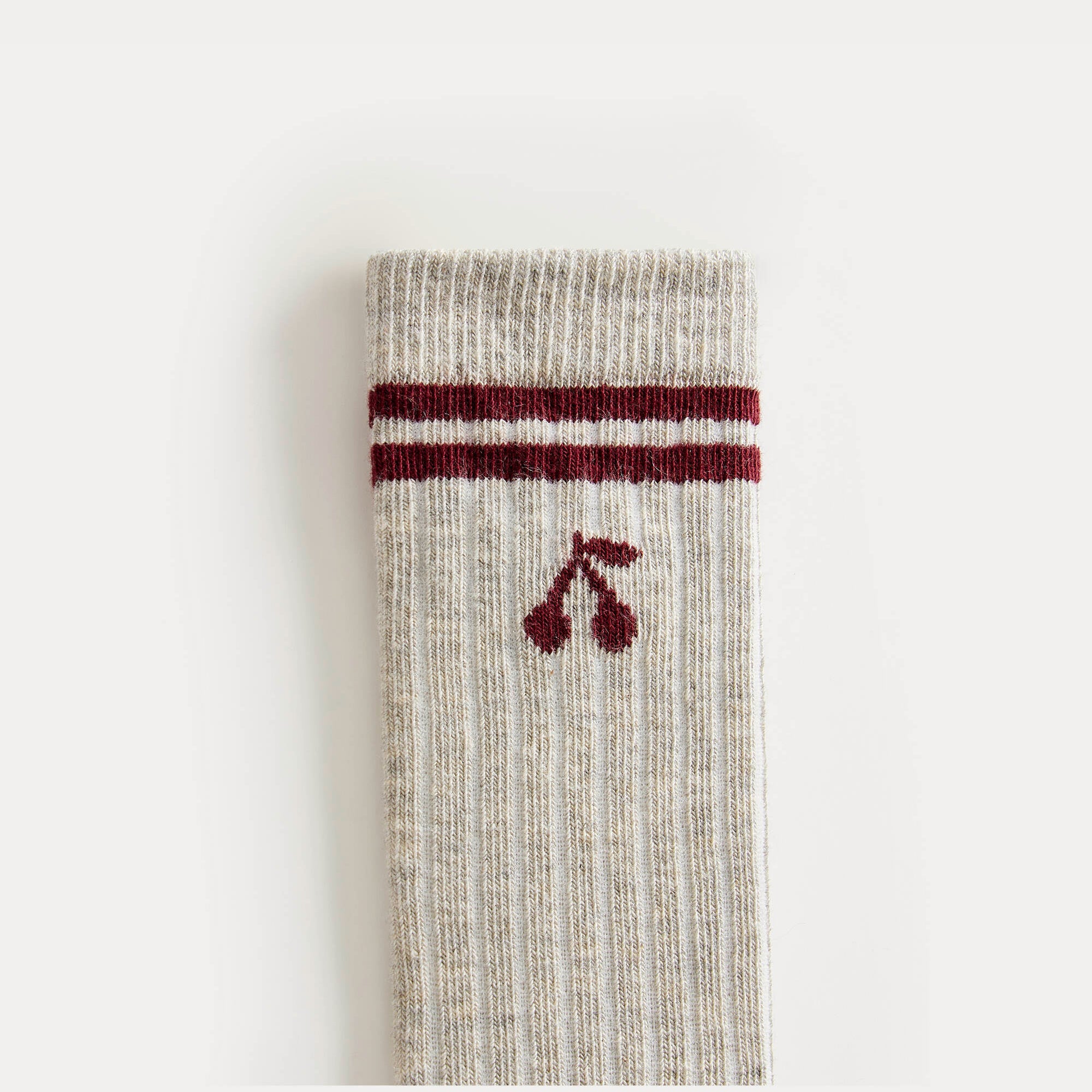 Girls Beige Logo Cotton Socks