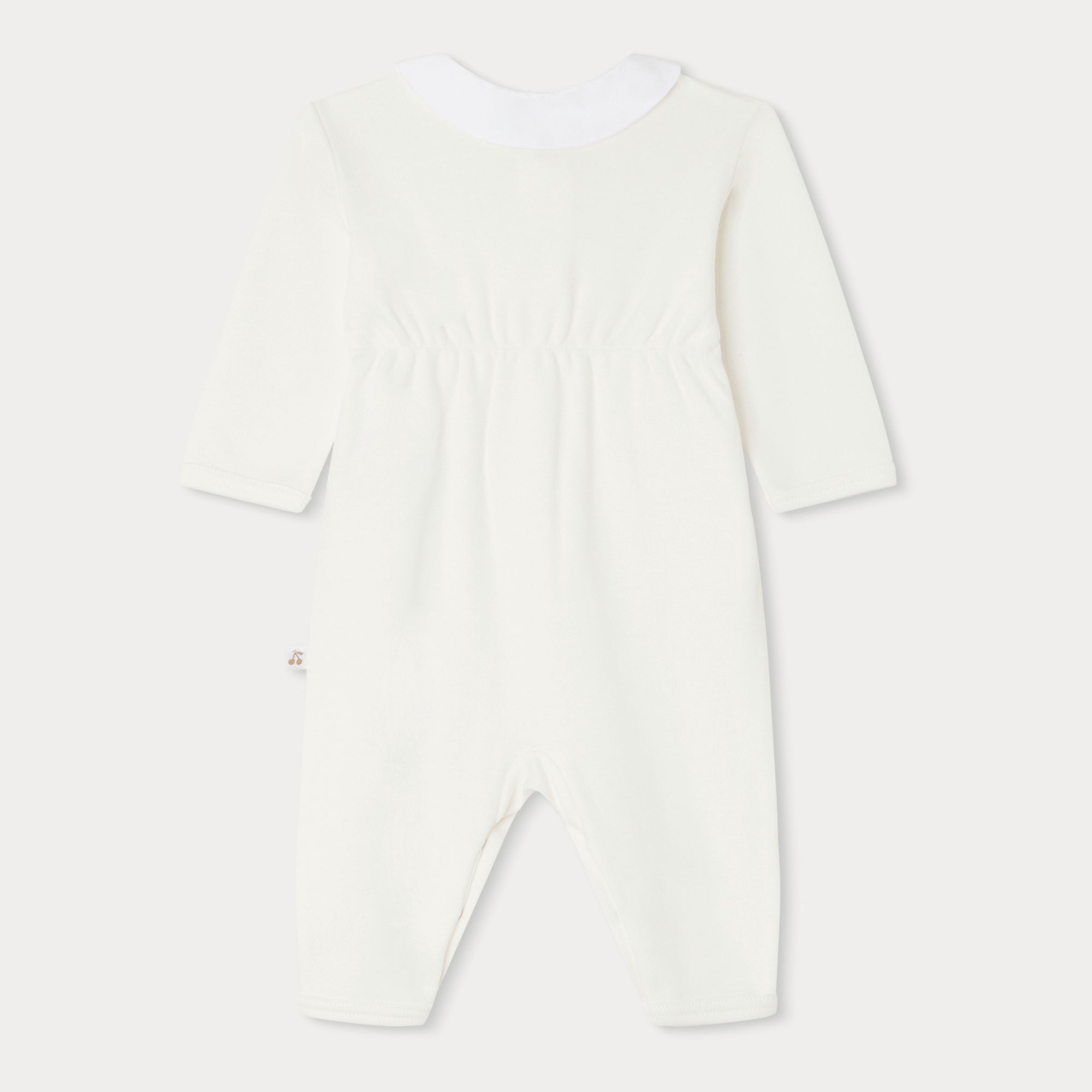 Baby Girls White Cotton Babysuit