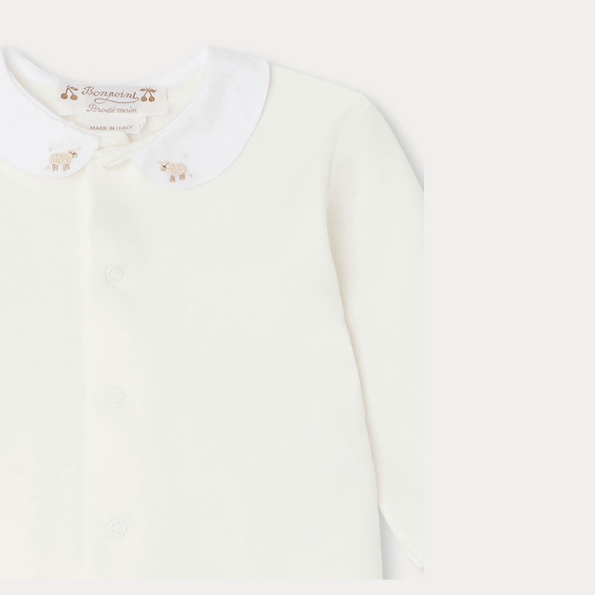 Baby Girls White Cotton Babysuit