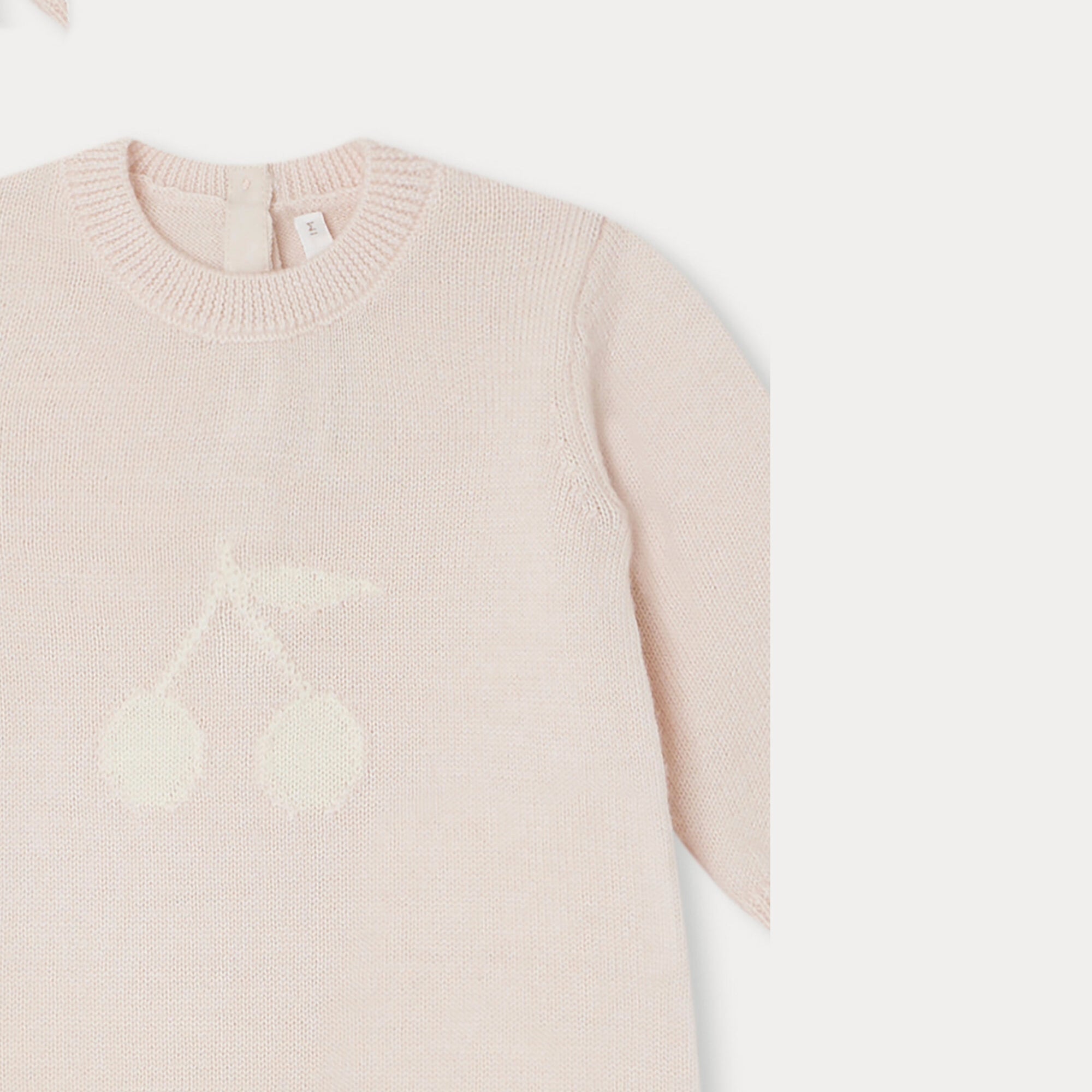 Baby Girls Light Pink Wool Babysuit