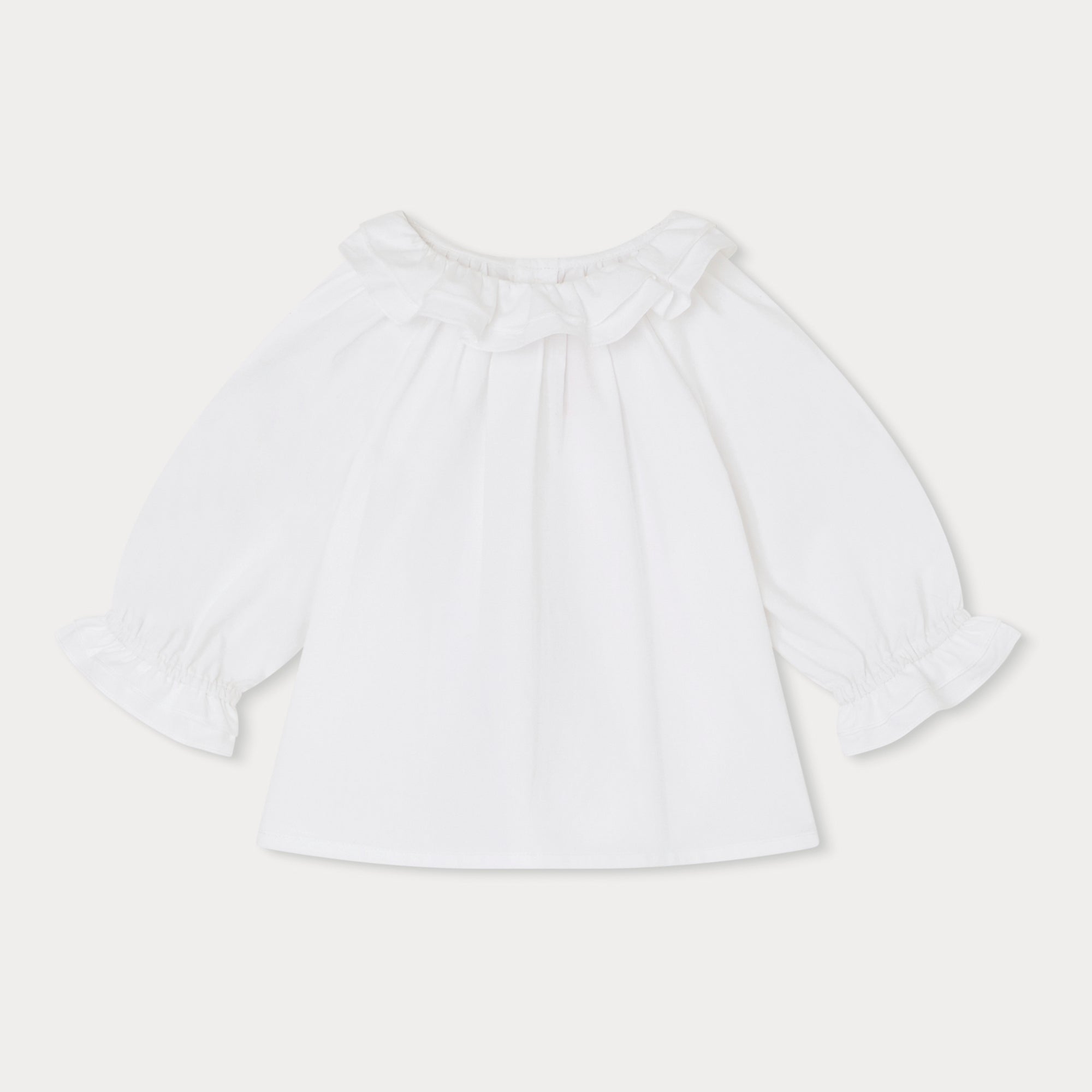 Baby Girls White Ruffle Cotton Top