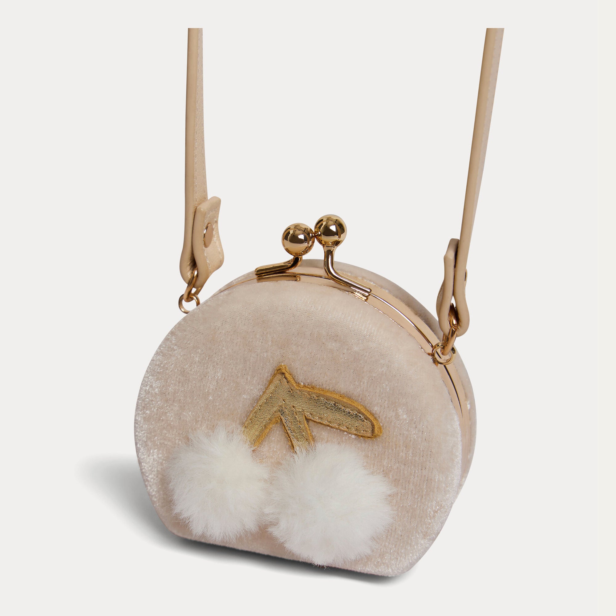 Girls Light Pink Velvet Shoulder Bag