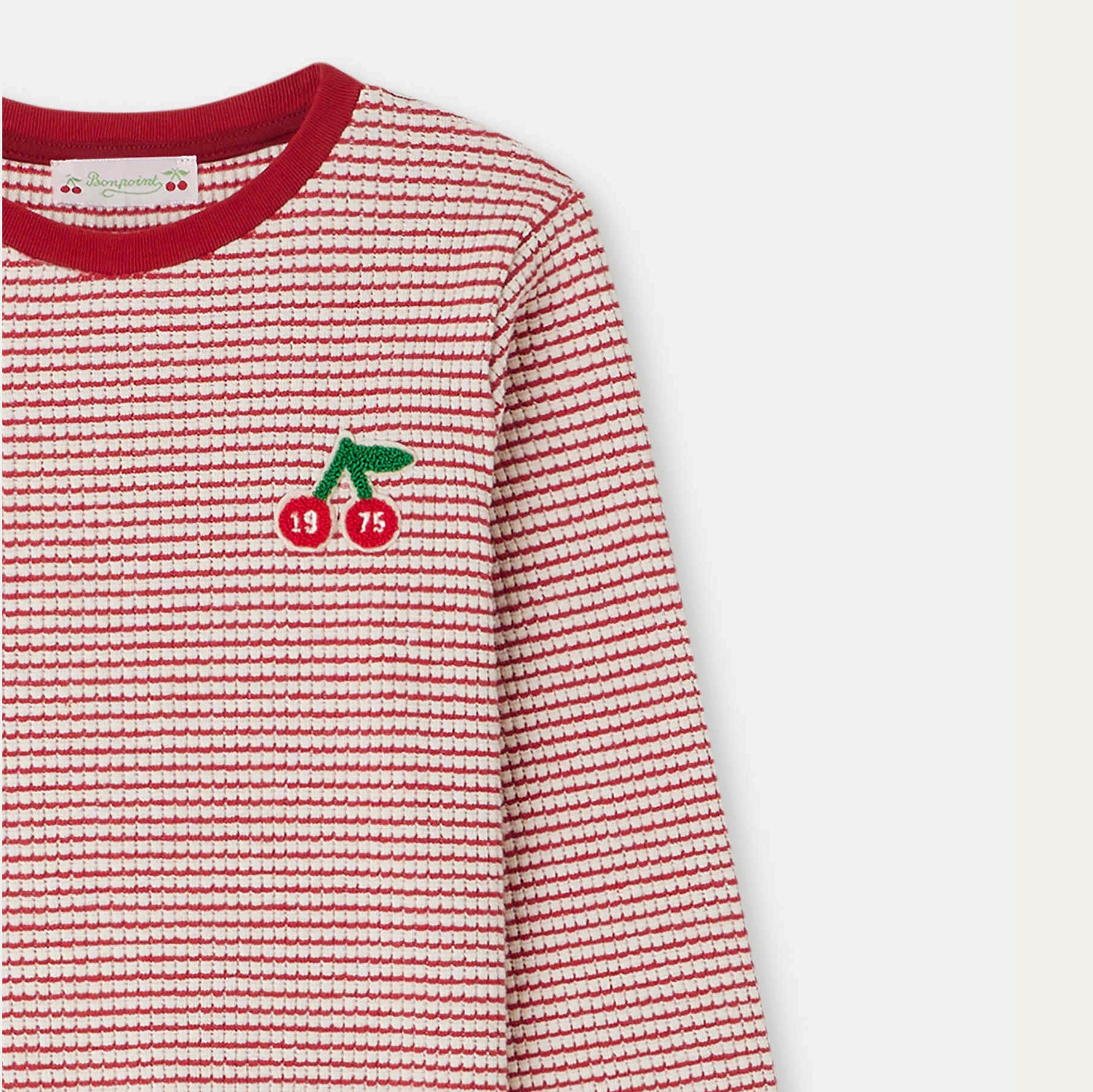 Girls Red Stripes Cotton T-Shirt