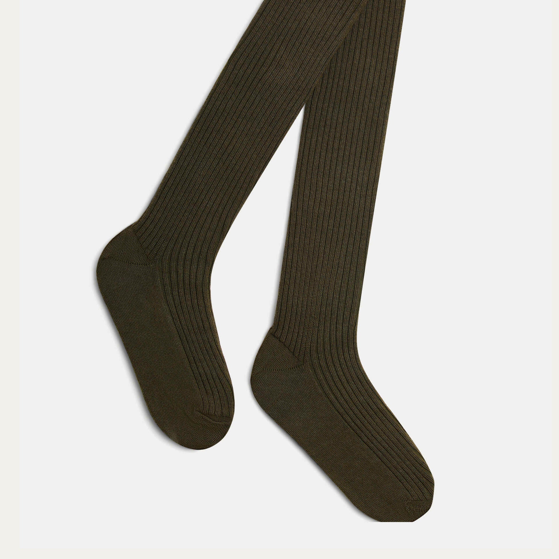 Girls Dark Green Cotton Tights