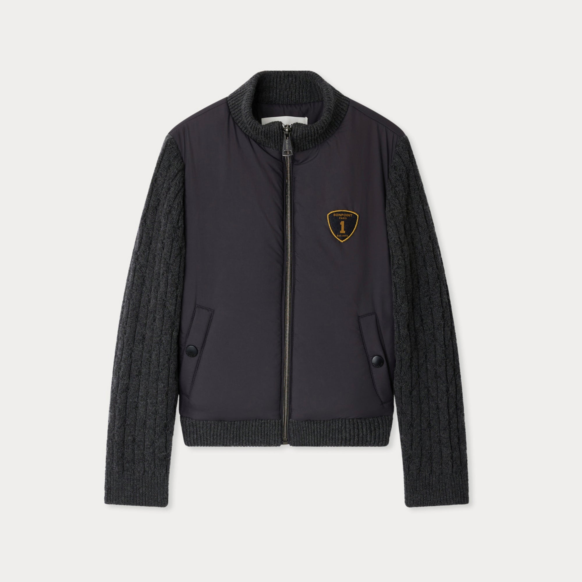 Boys Black Padded Zip-Up Jacket