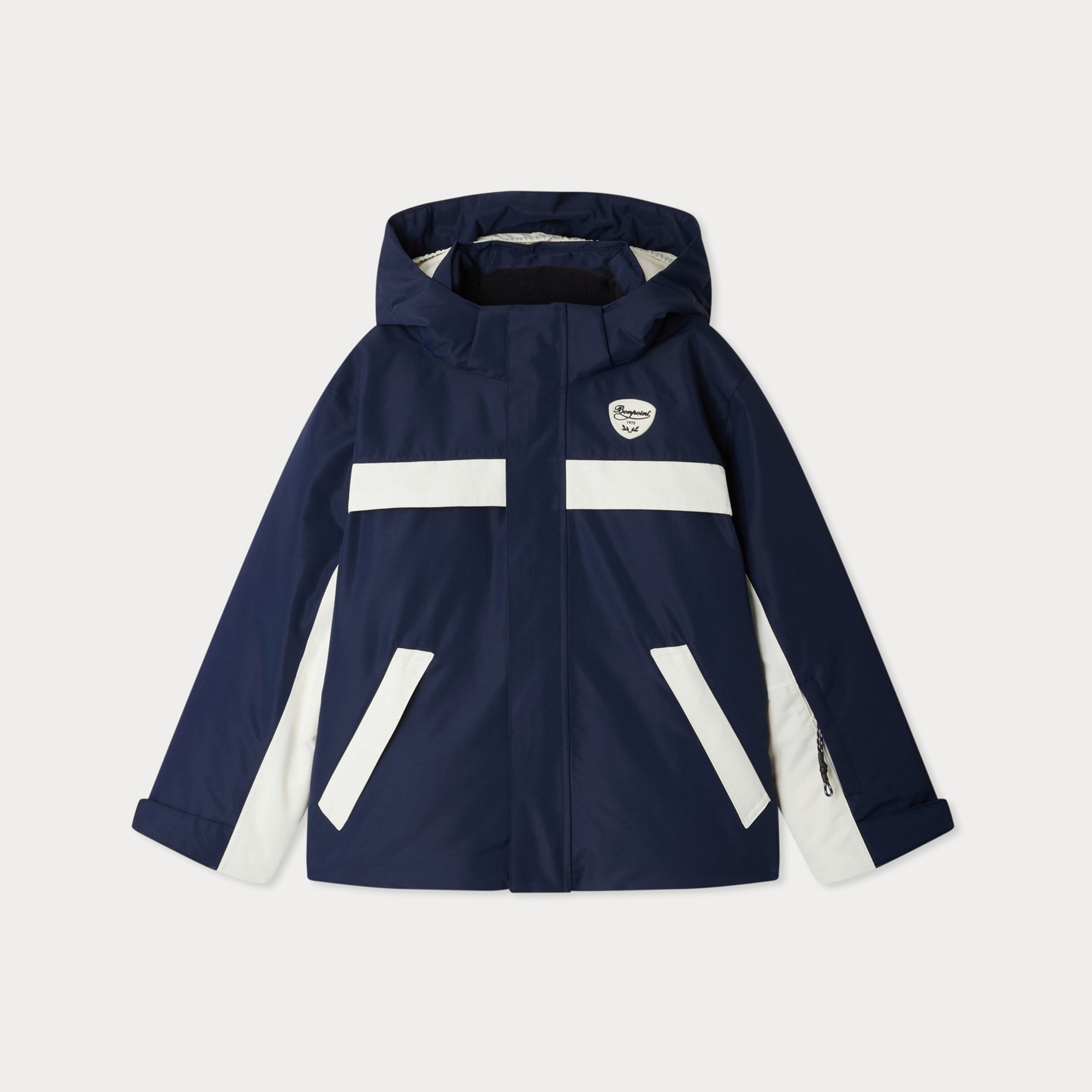Boys Dark Blue Padded Down Ski Jacket