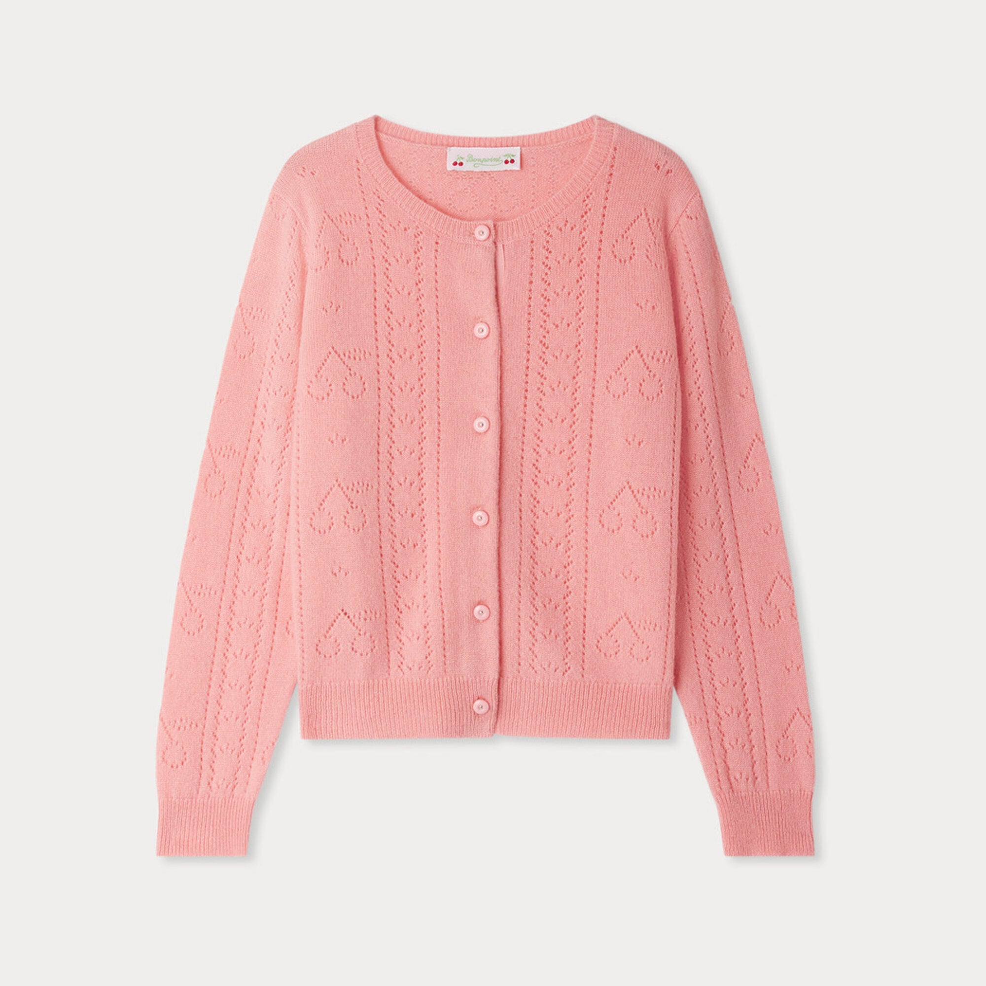 Girls Pink Knit Cashmere Cardigan