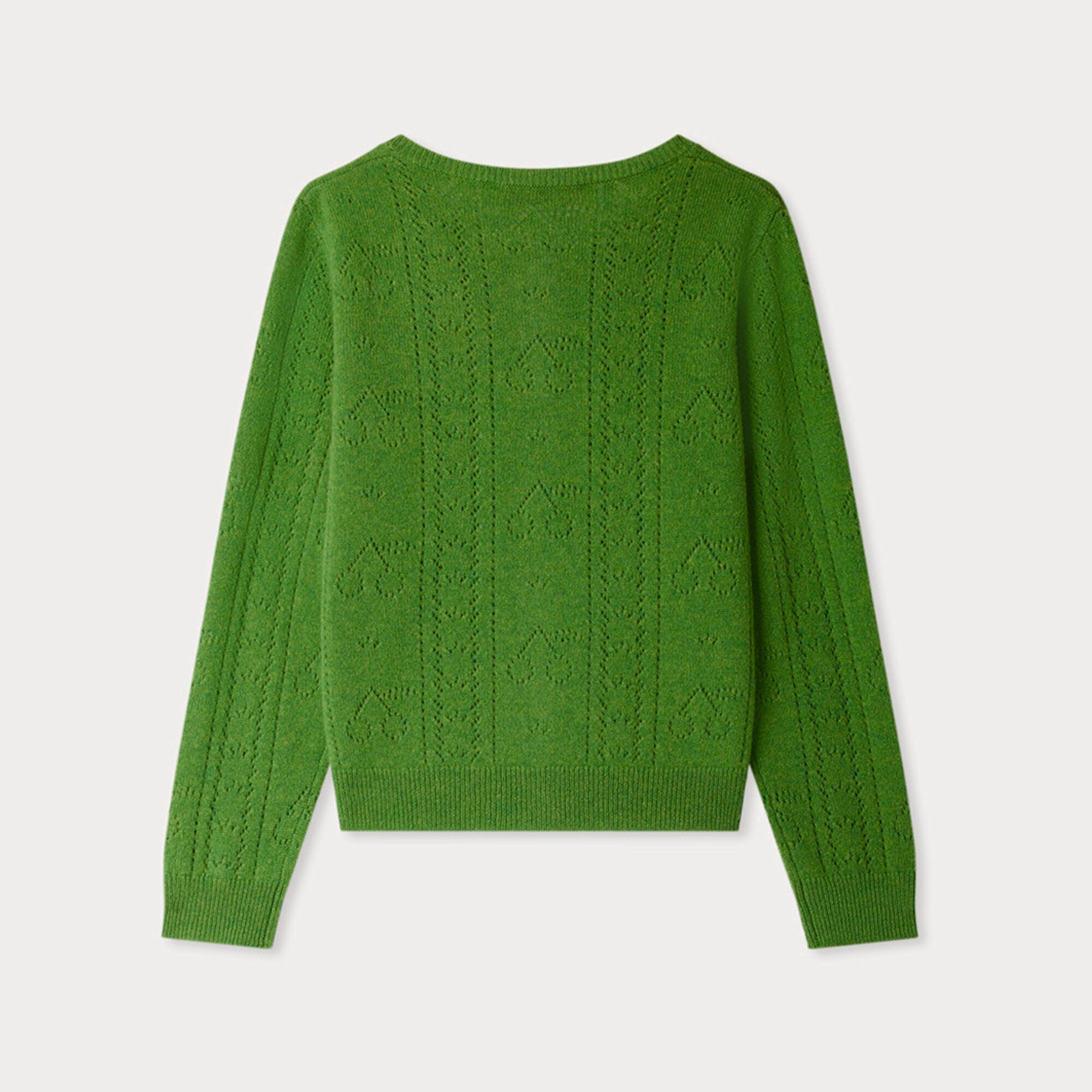 Girls Green Knit Cashmere Cardigan