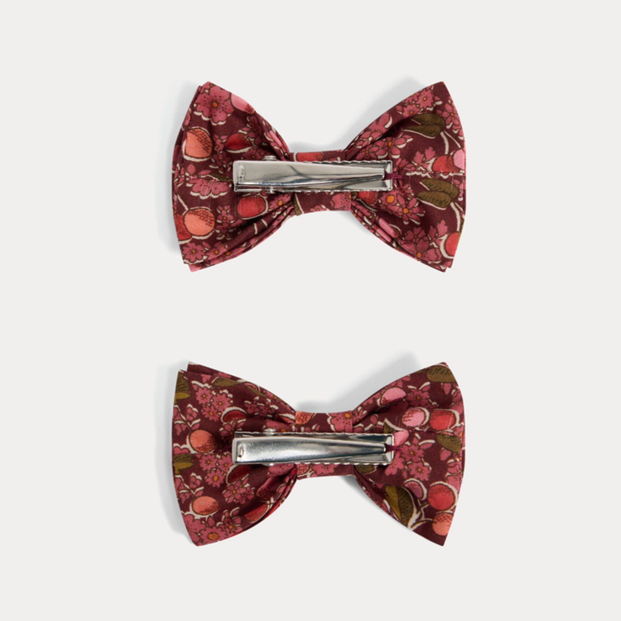 Girls Dusty Rose Floral Hair Clips