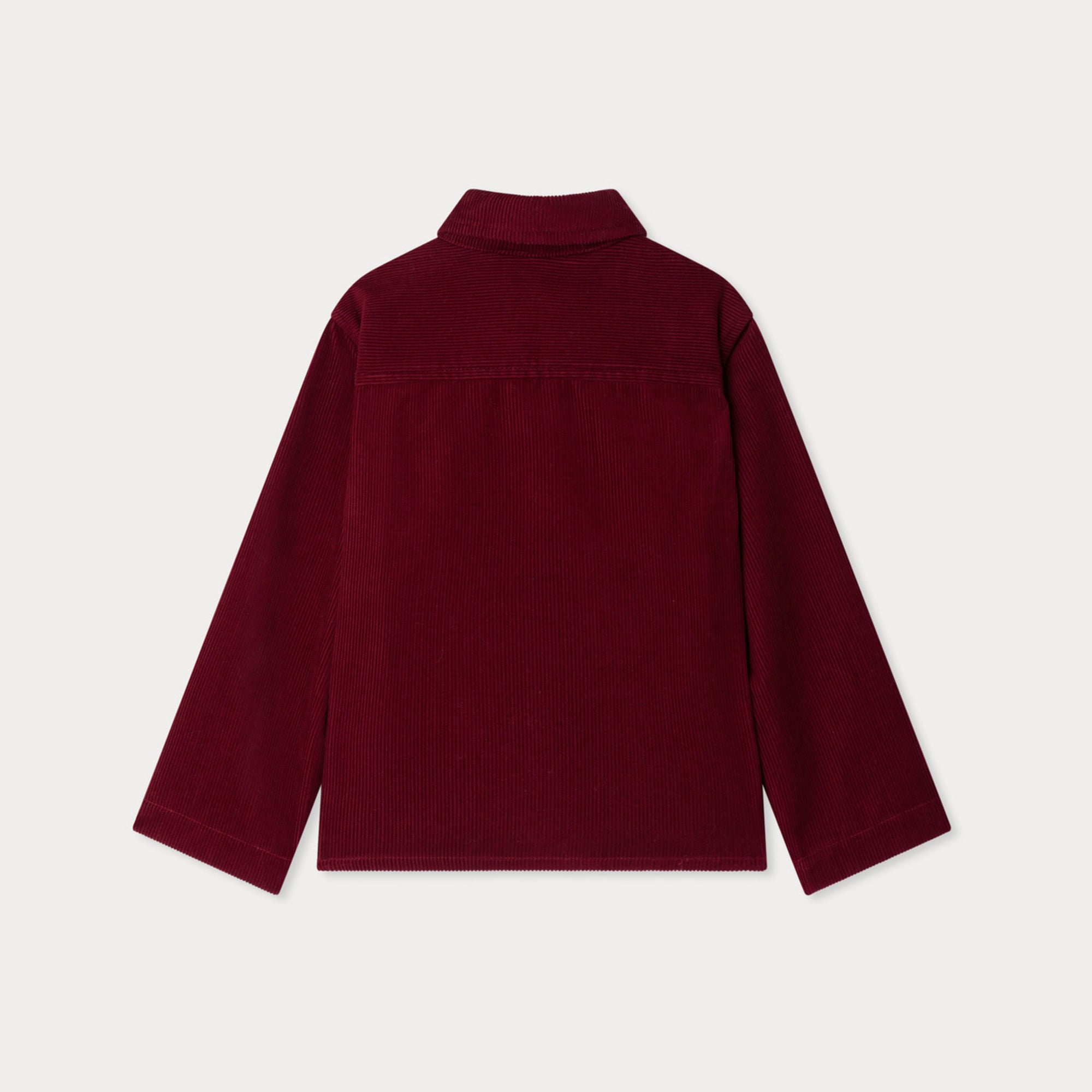 Girls Red Embroidered Cherry Corduroy Jacket