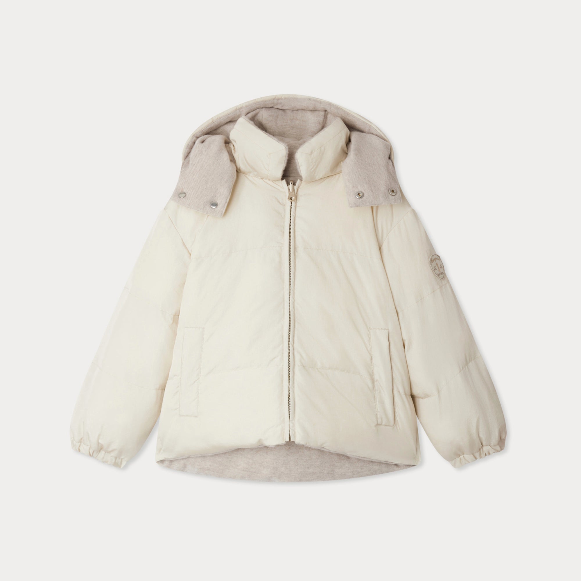 Girls Beige Reversible Padded Down Jacket