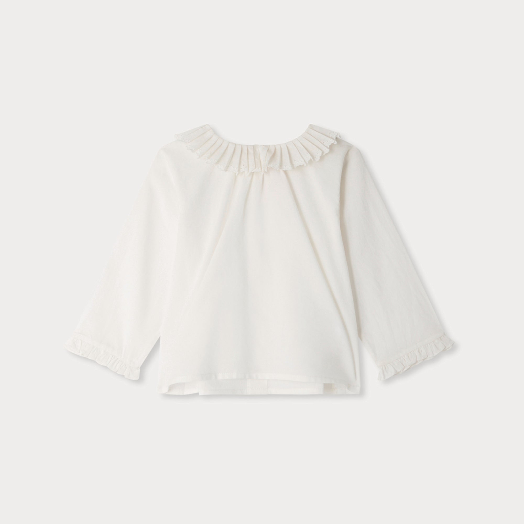 Baby Girls White Ruffled Cotton Blouse
