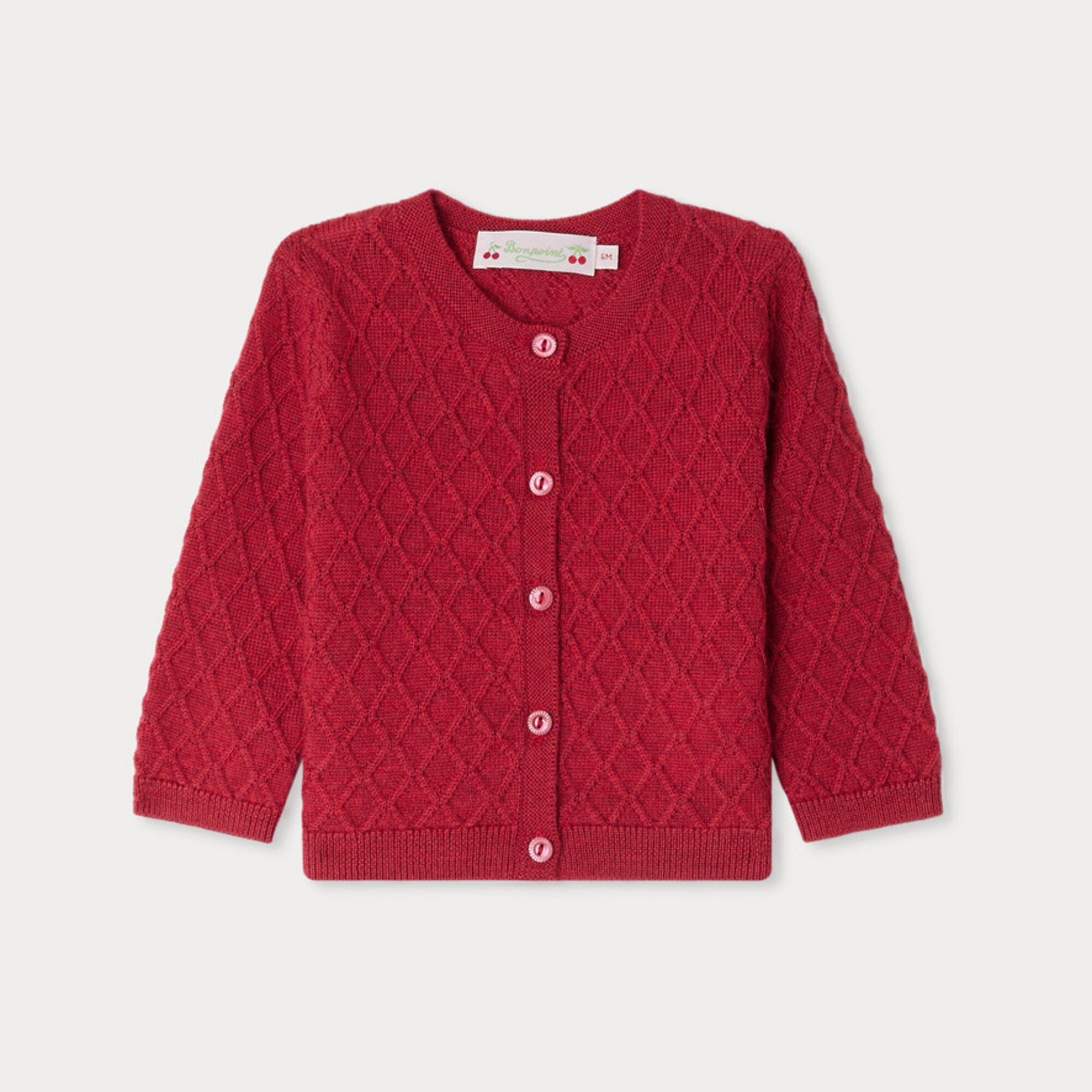 Baby Girls Red Wool Cardigan