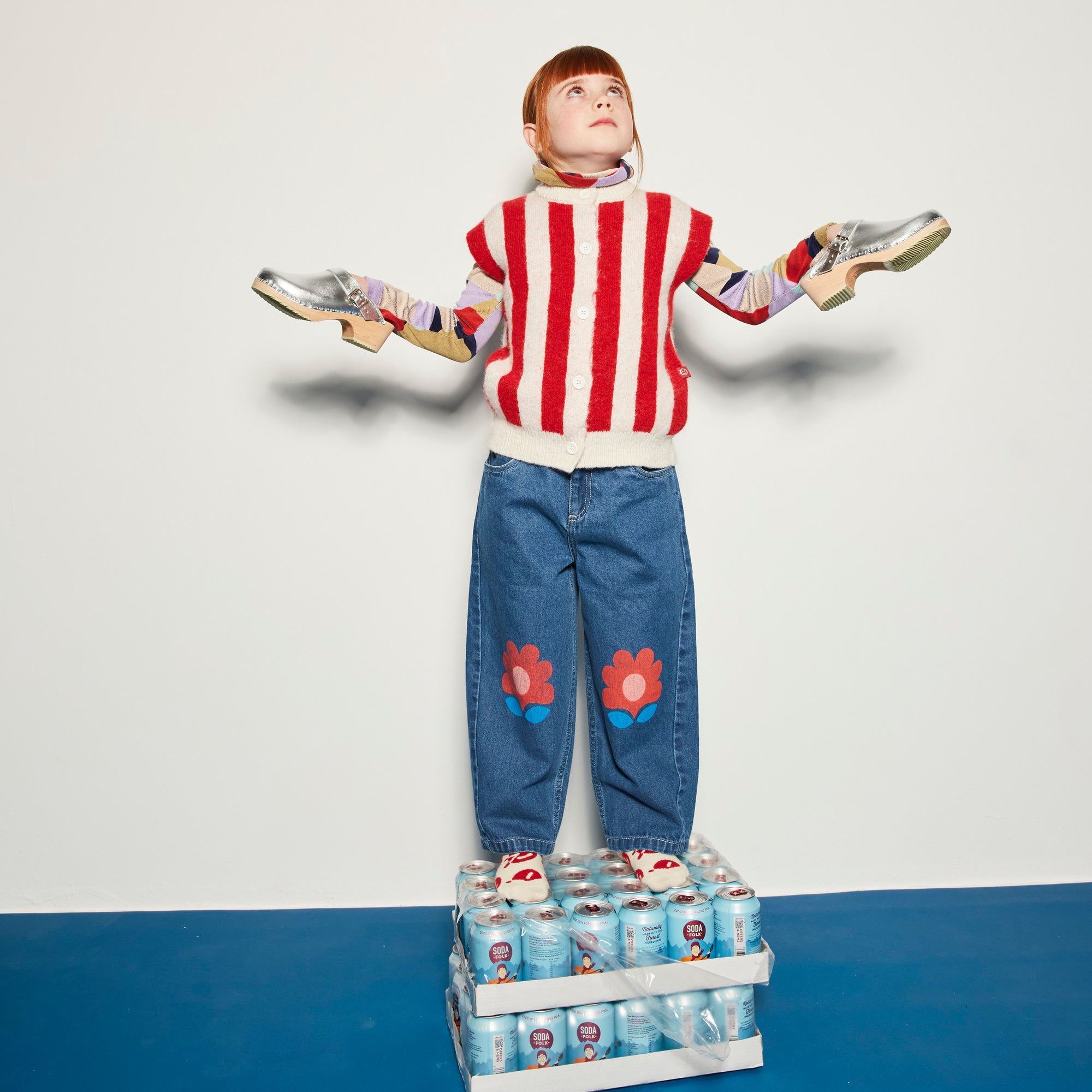 Boys & Girls Red Stripes Knit Gilet