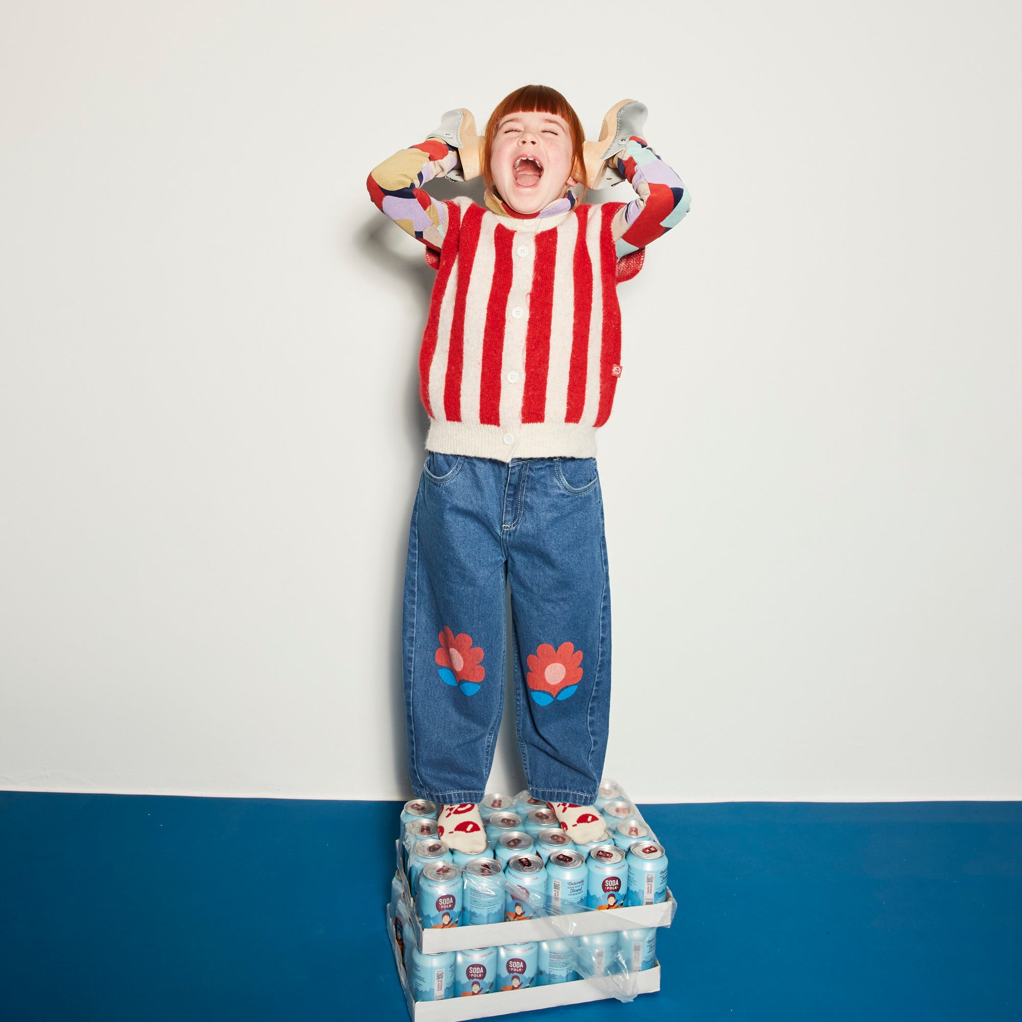 Boys & Girls Red Stripes Knit Gilet