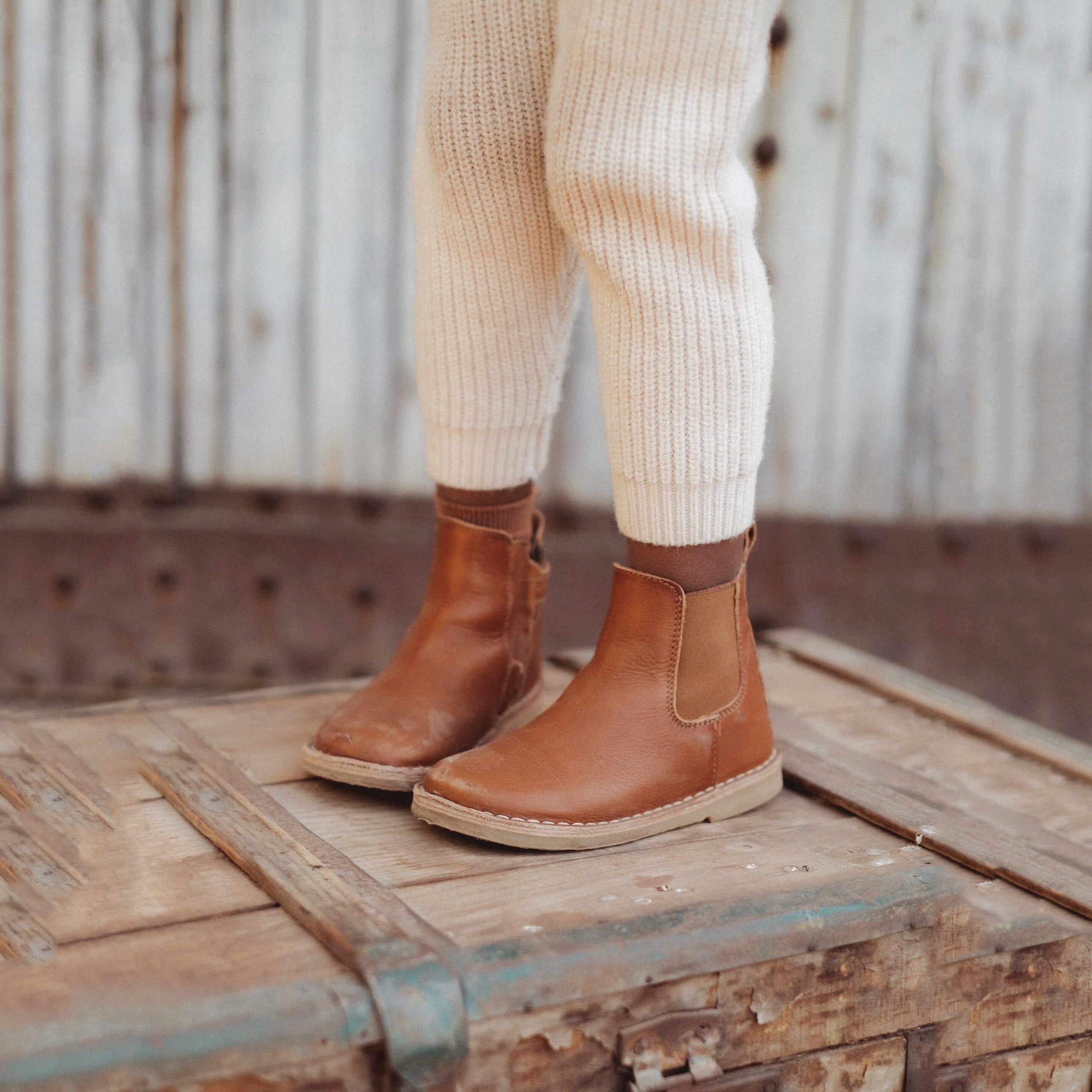 Girls White Wool Leggings