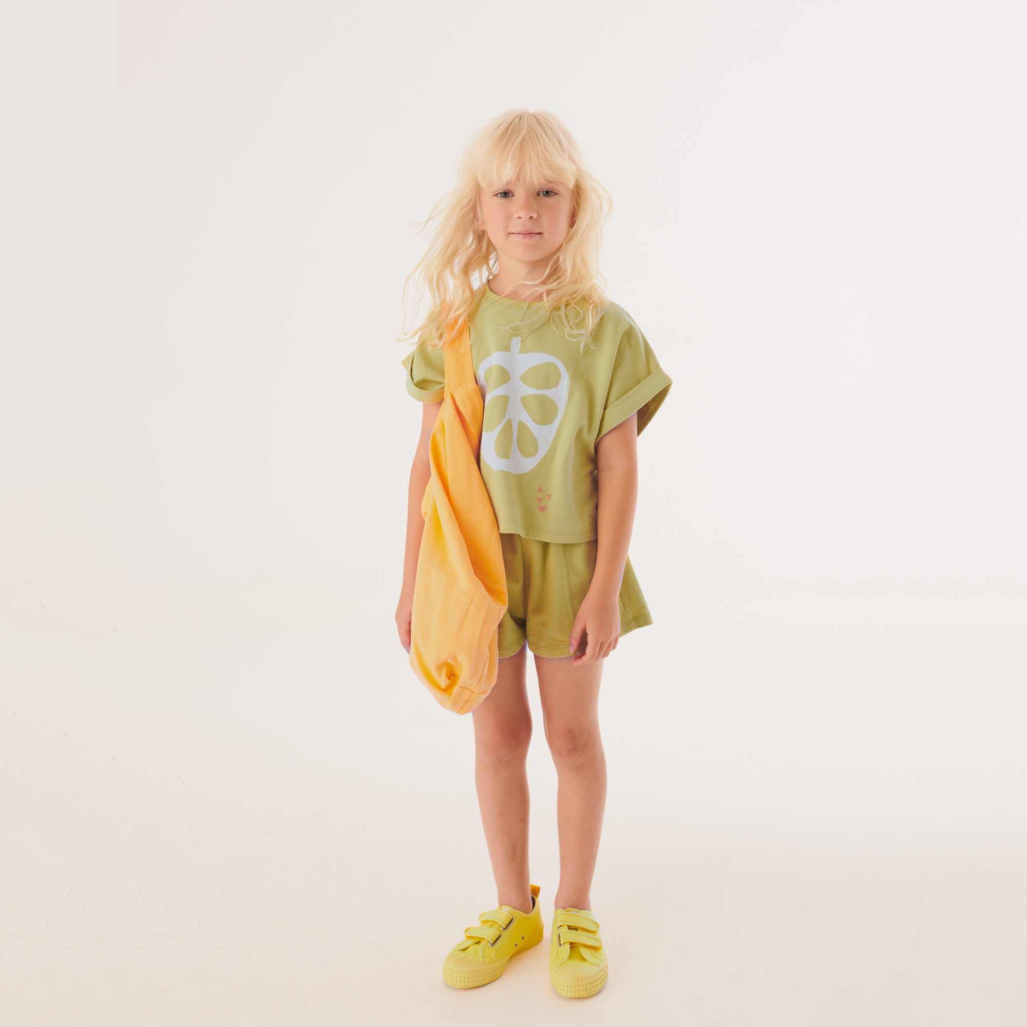 Girls Green Cotton Shorts