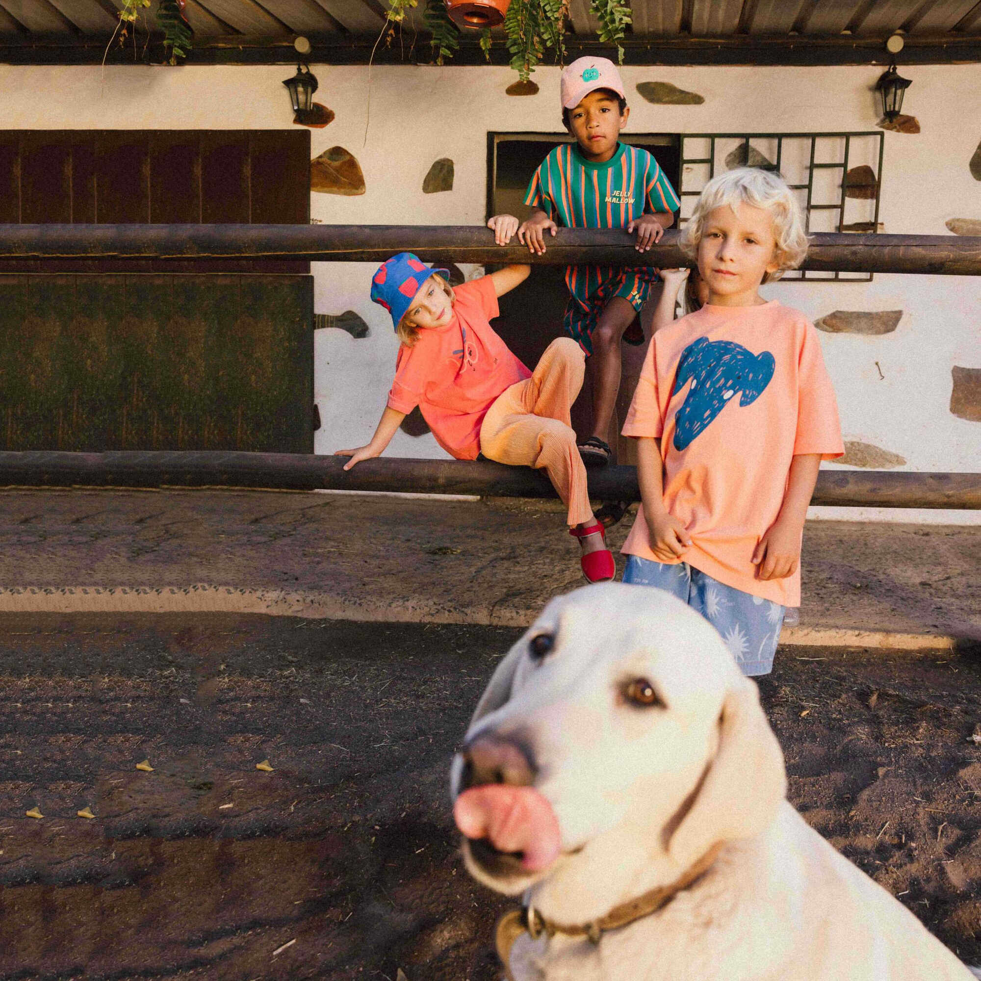 Girls Coral Printed Cotton T-Shirt