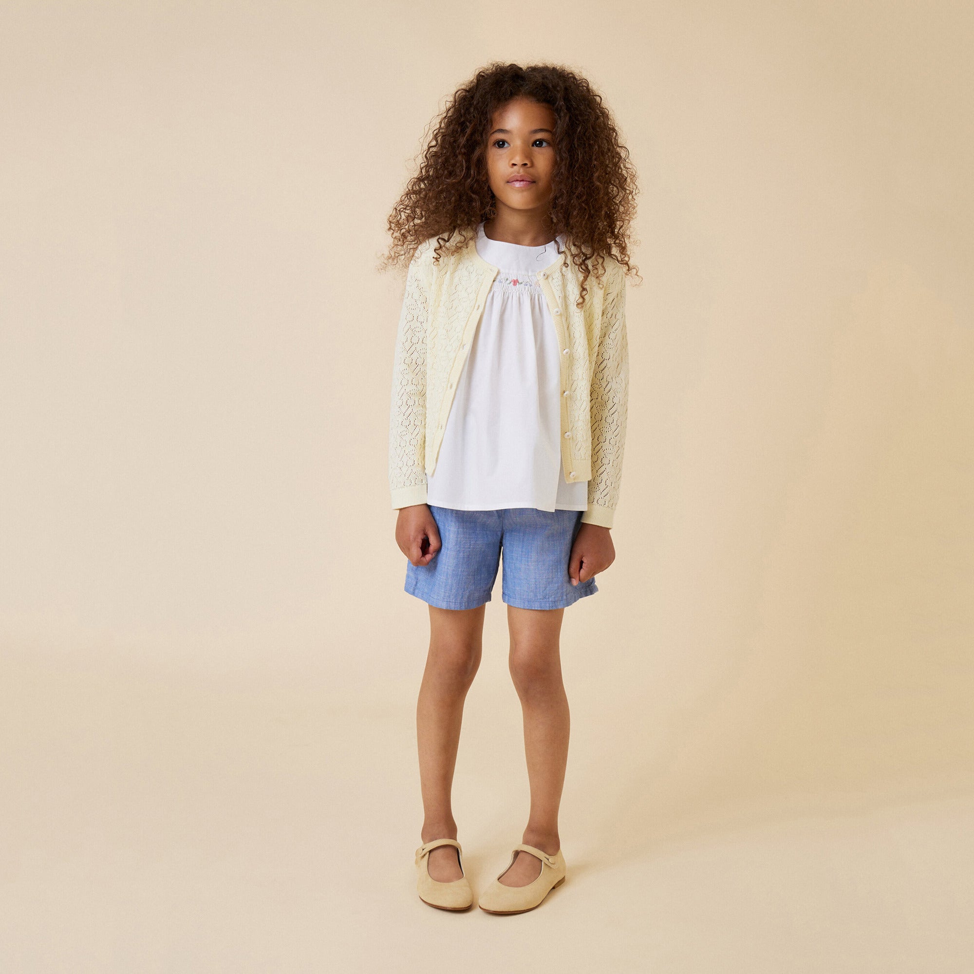 Girls Blue Cotton Shorts