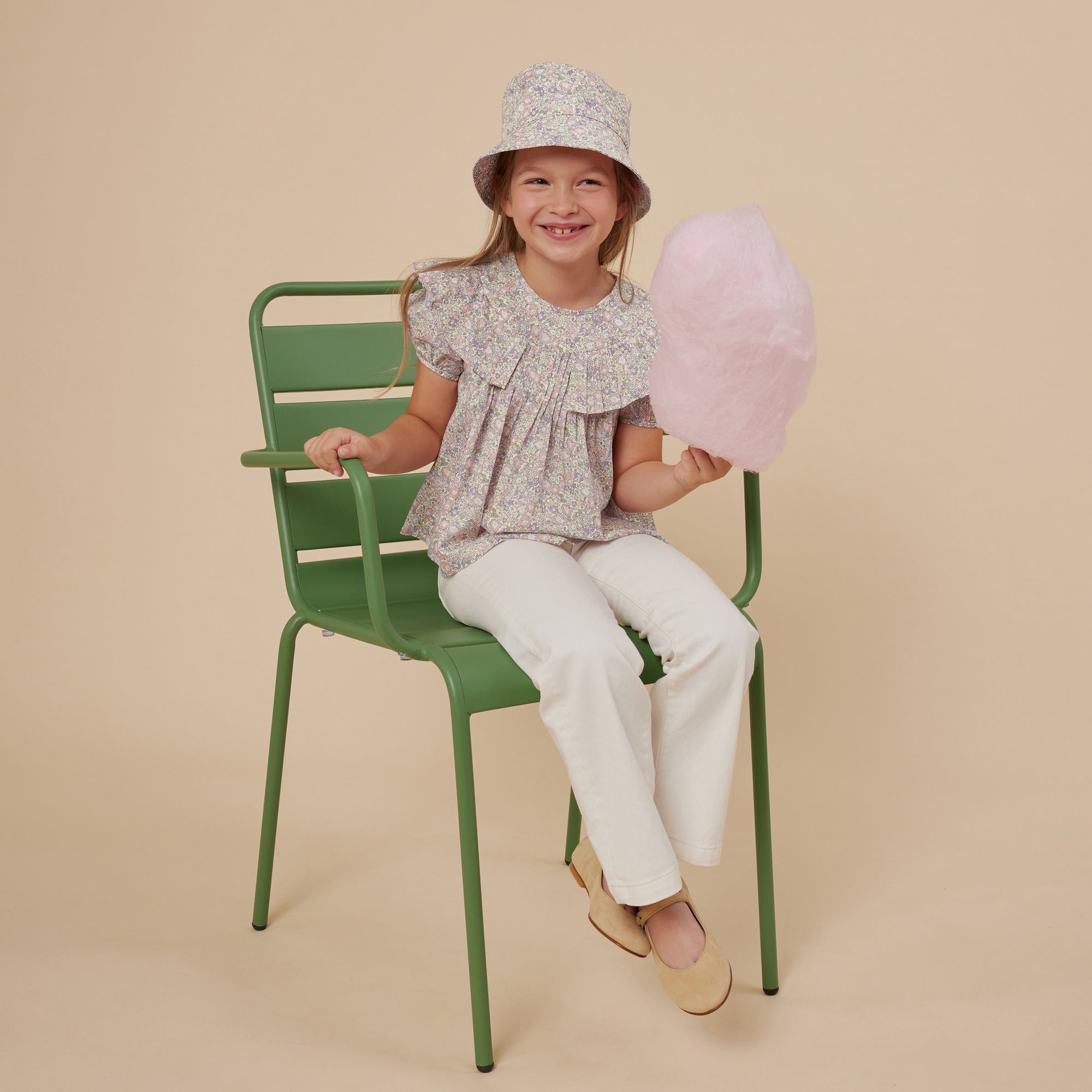 Girls White Cotton Trousers