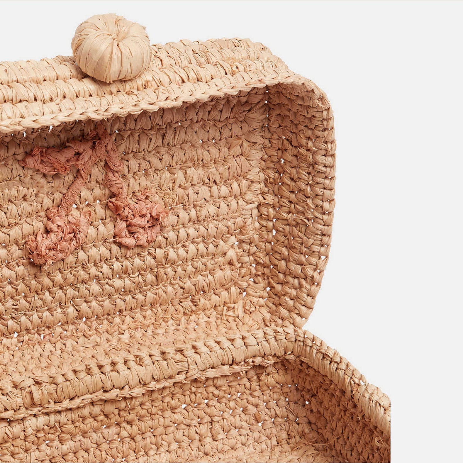 Girls Beige Raffia Shoulder Bag(12.5x5.5x9.5cm)