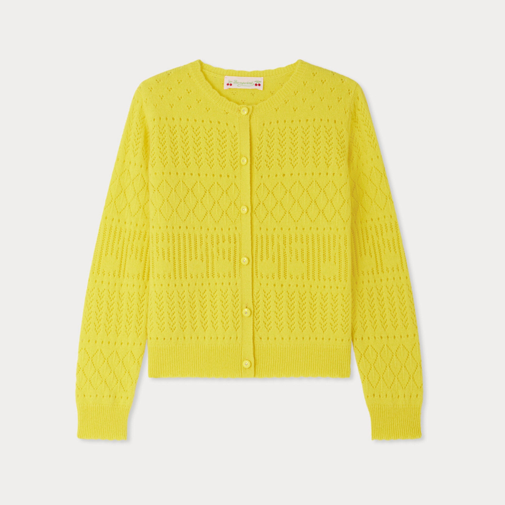 Girls Yellow Cashmere Cardigan