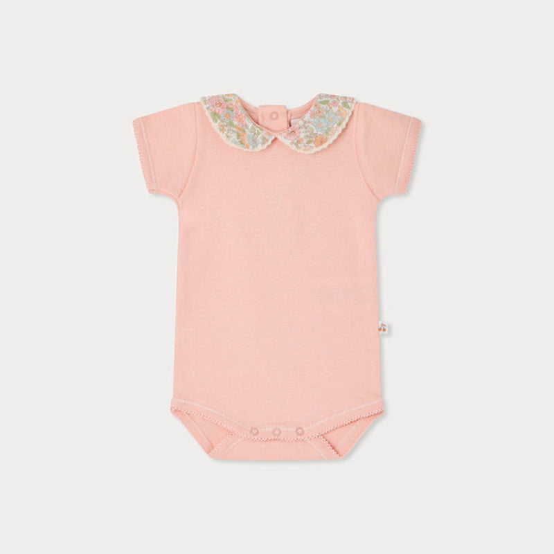 Baby Girls Pink Cotton Babysuit