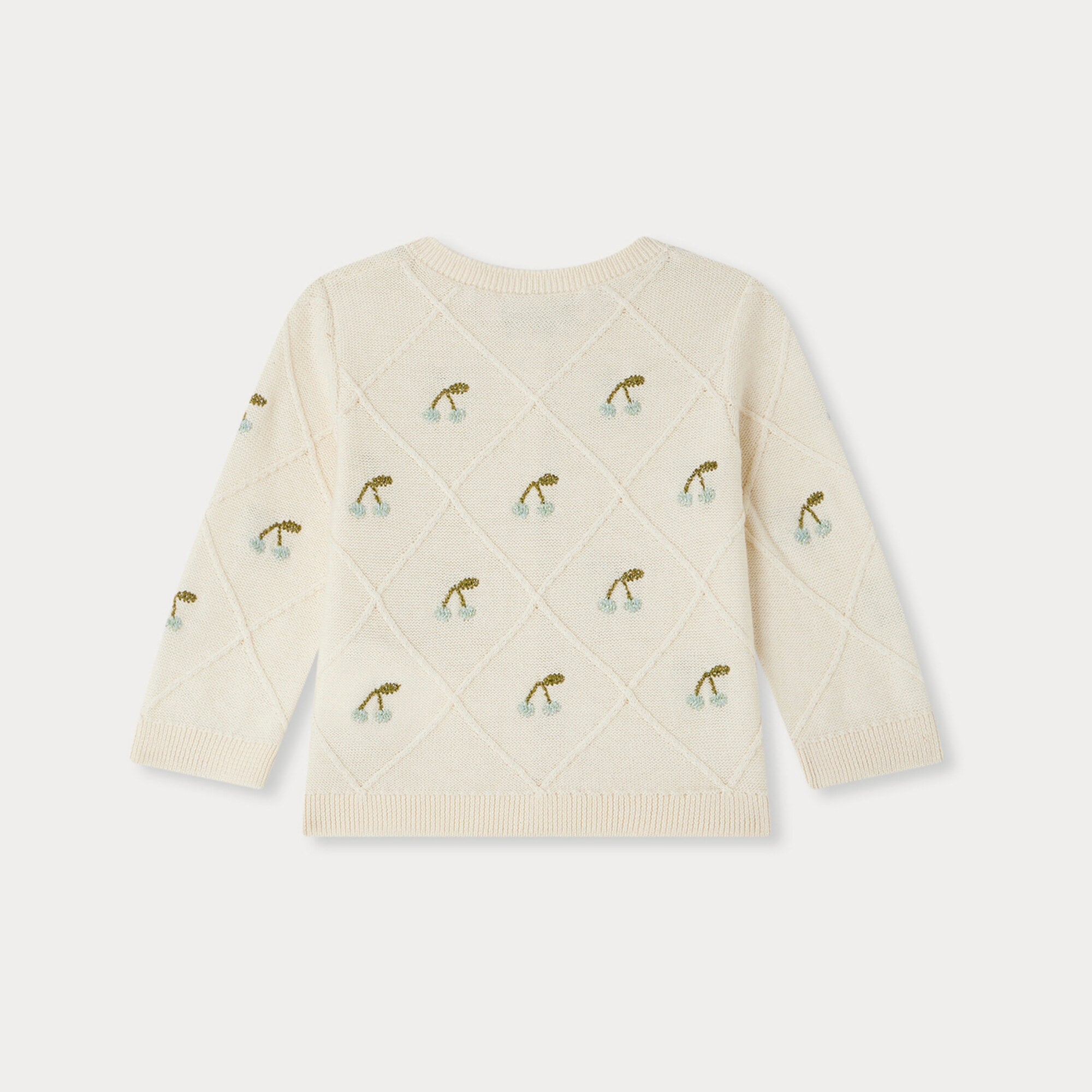 Baby Girls Ivory Embroidered Cotton Cardigan