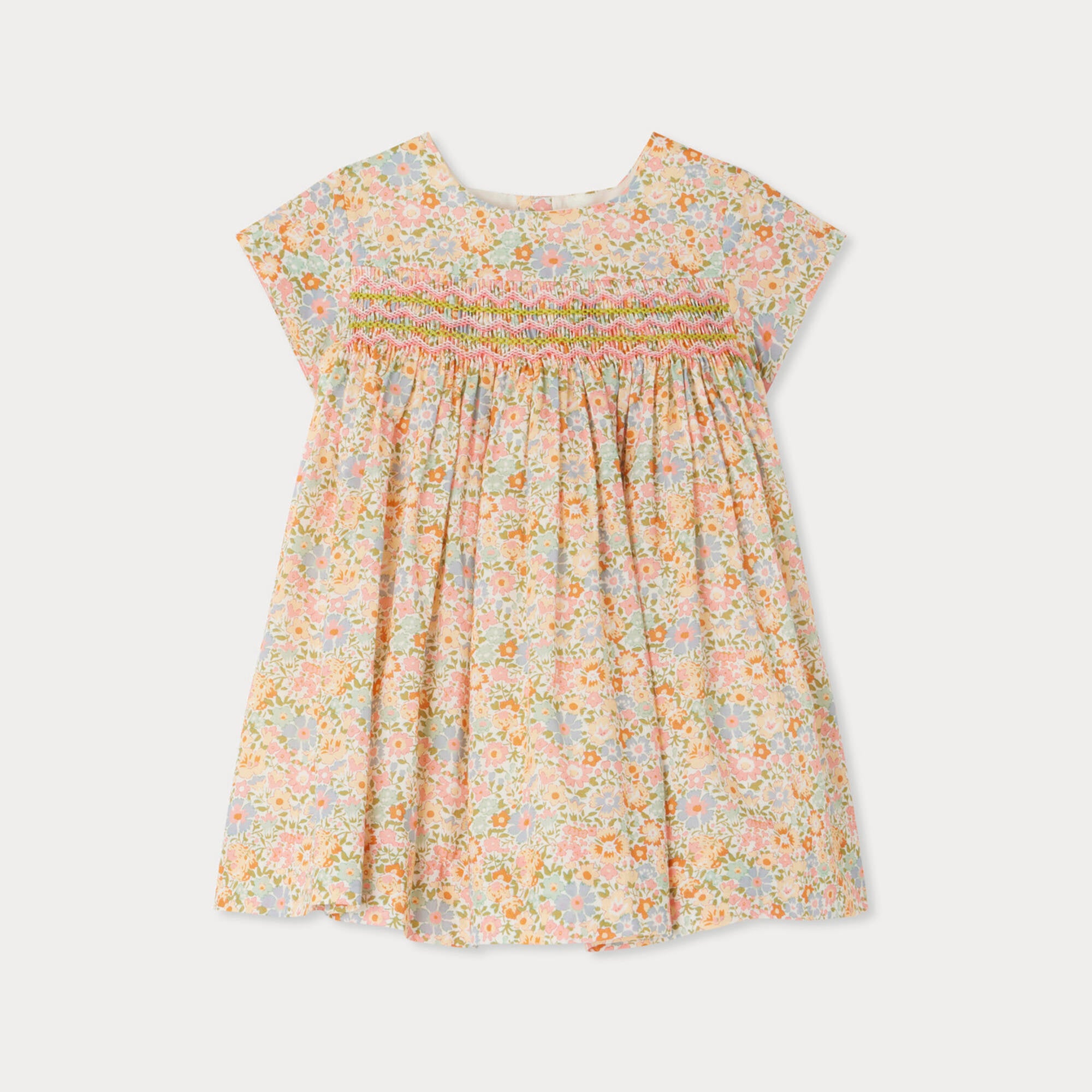Baby Girls Pink Floral Cotton Dress