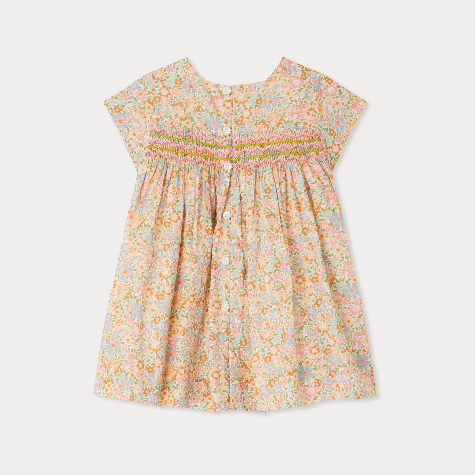 Baby Girls Pink Floral Cotton Dress