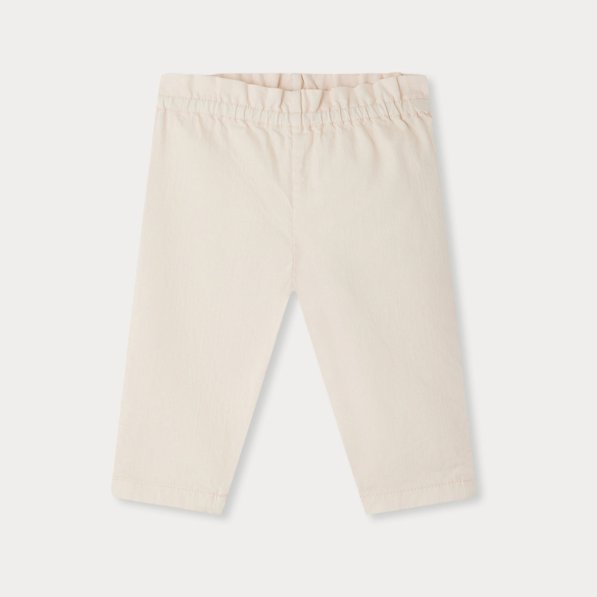 Baby Girls Pale Pink Cotton Trousers