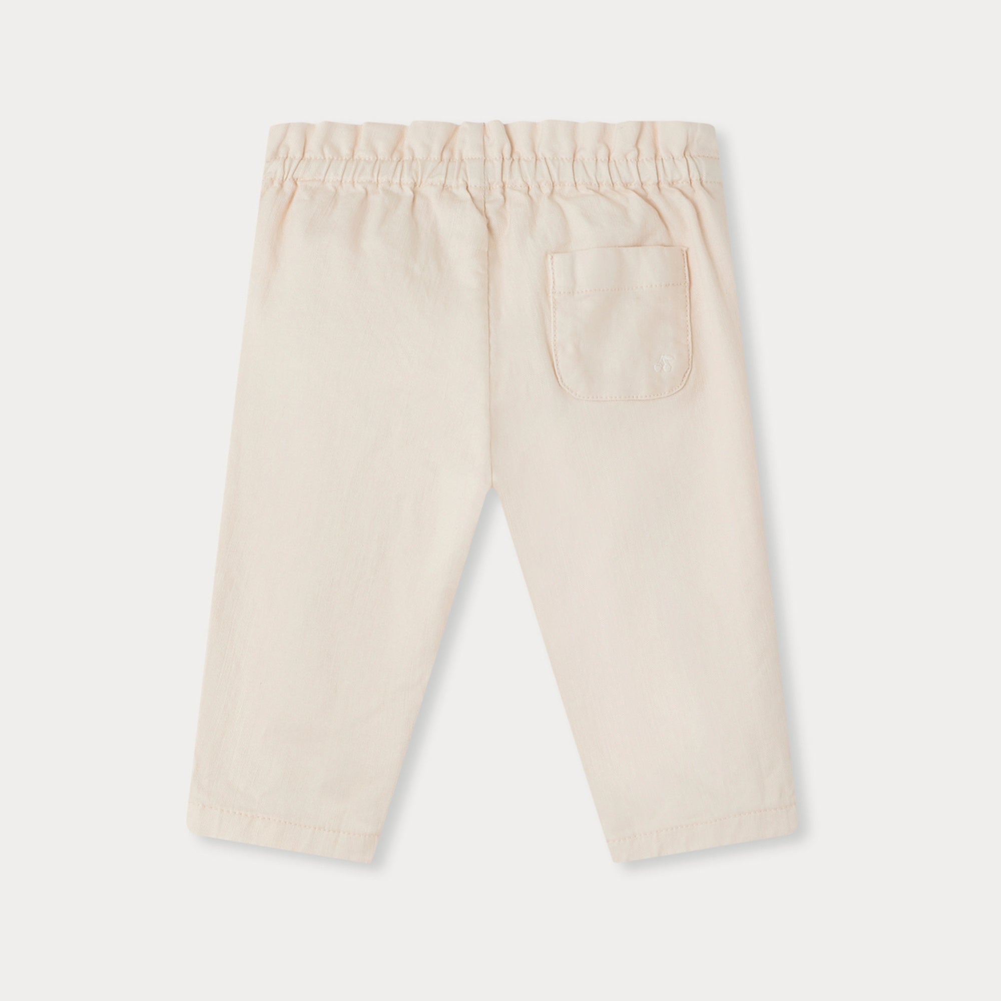 Baby Girls Pale Pink Cotton Trousers