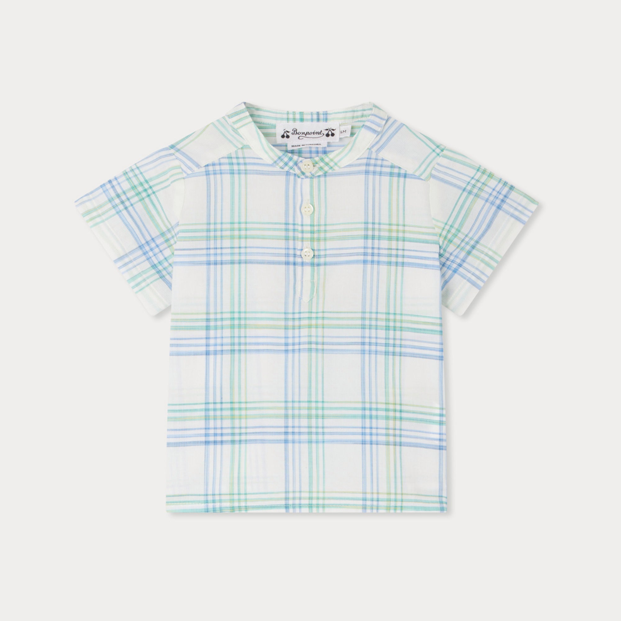 Baby Boys White Check Cotton Shirt