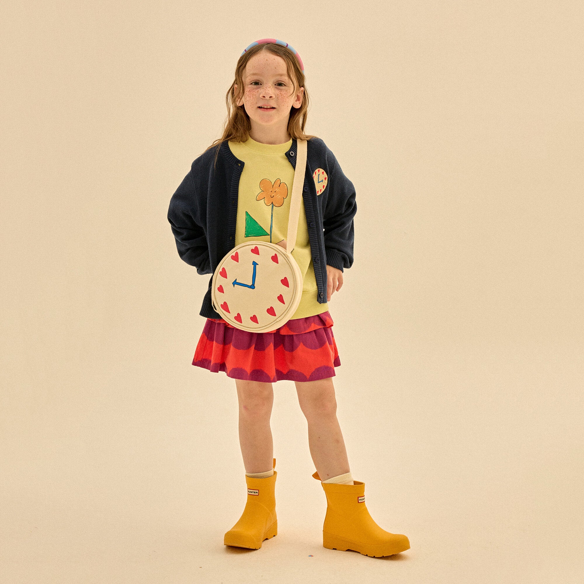 Girls Purple Dots Cotton Skirt