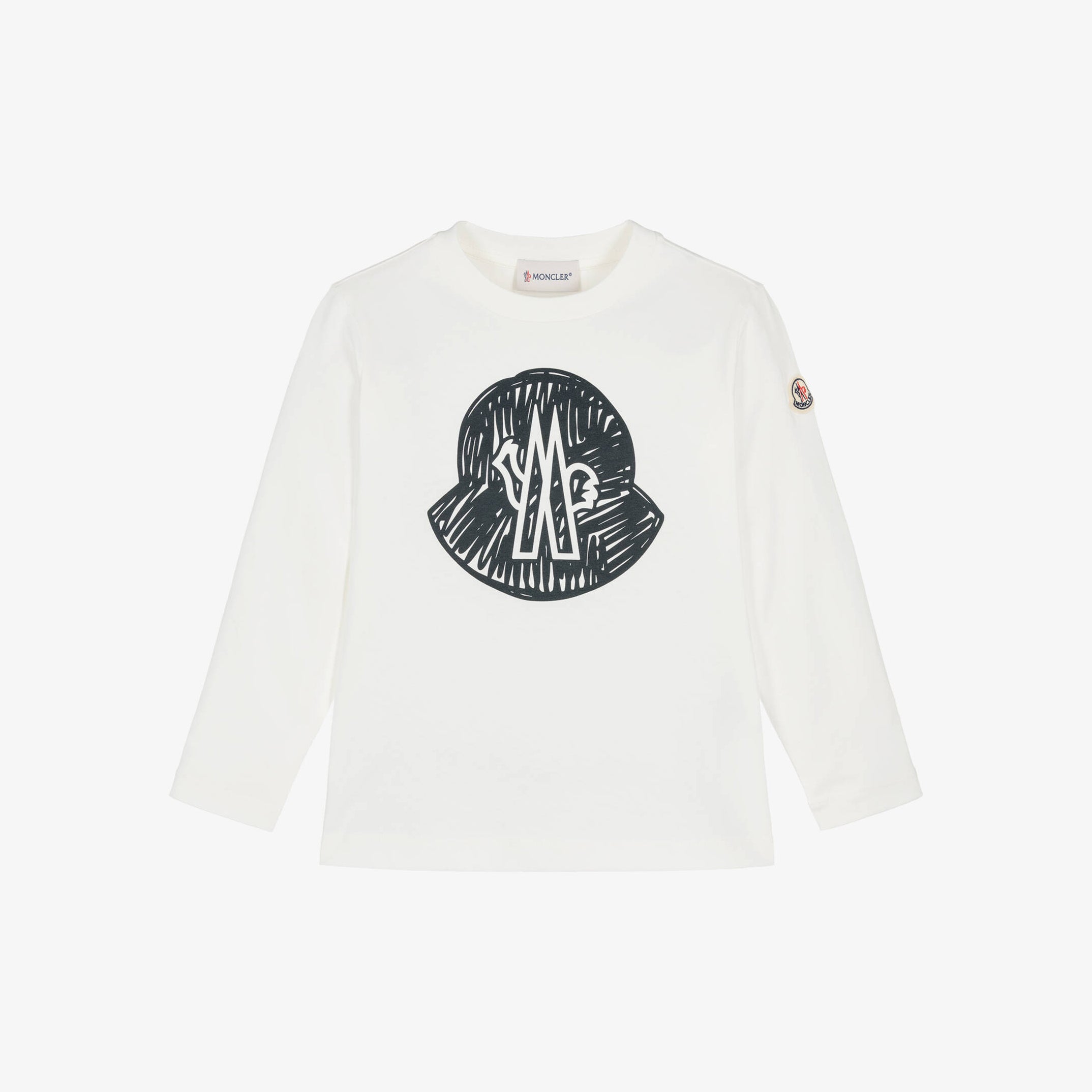 Boys White Logo Cotton T-Shirt
