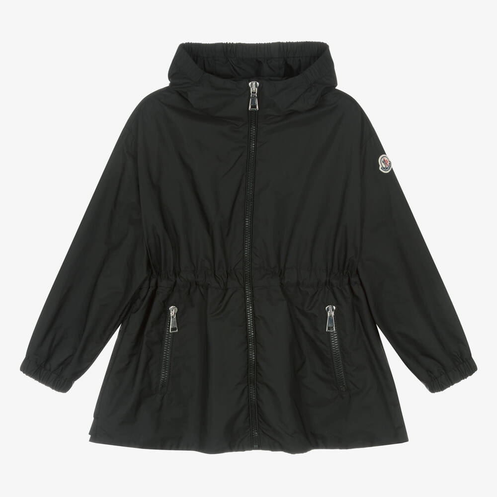 Girls Black Zip-Up Coat