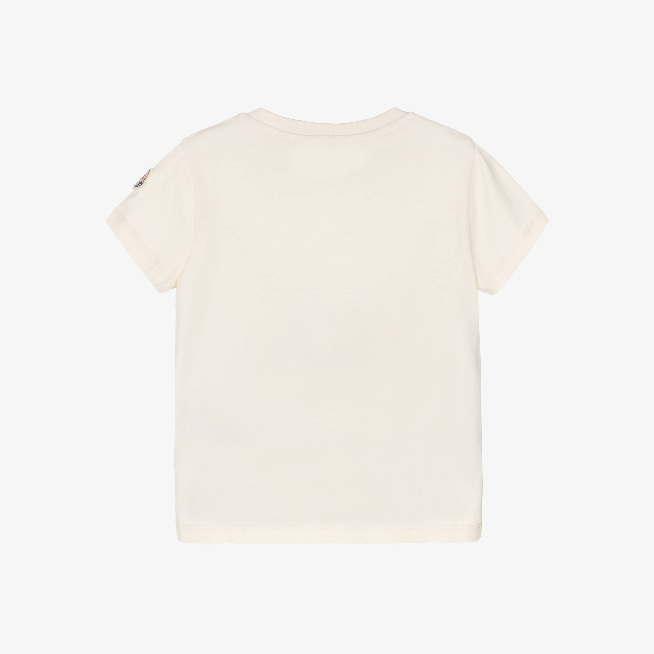 Girls Cream Embroidered Logo Cotton T-Shirt
