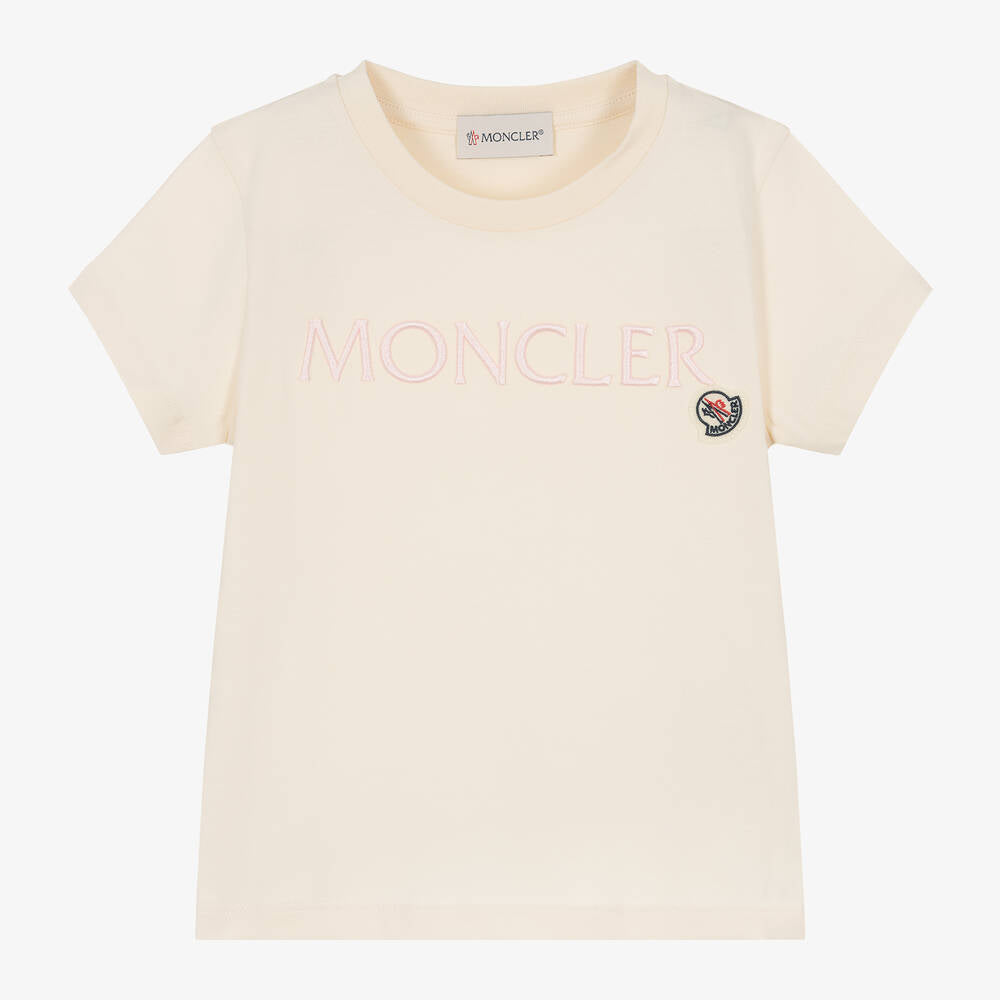 Girls White Logo Cotton T-Shirt